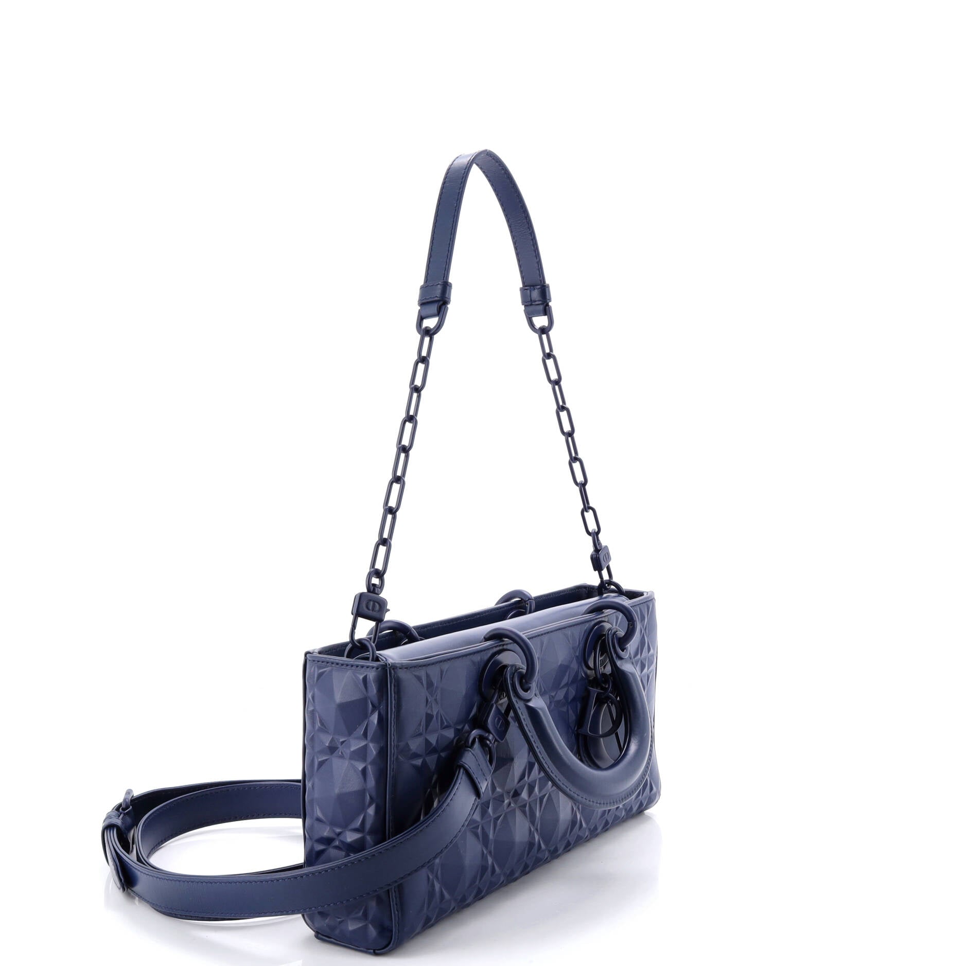 Ultra Matte Lady D-Joy Bag Diamond Motif Cannage Calfskin Medium