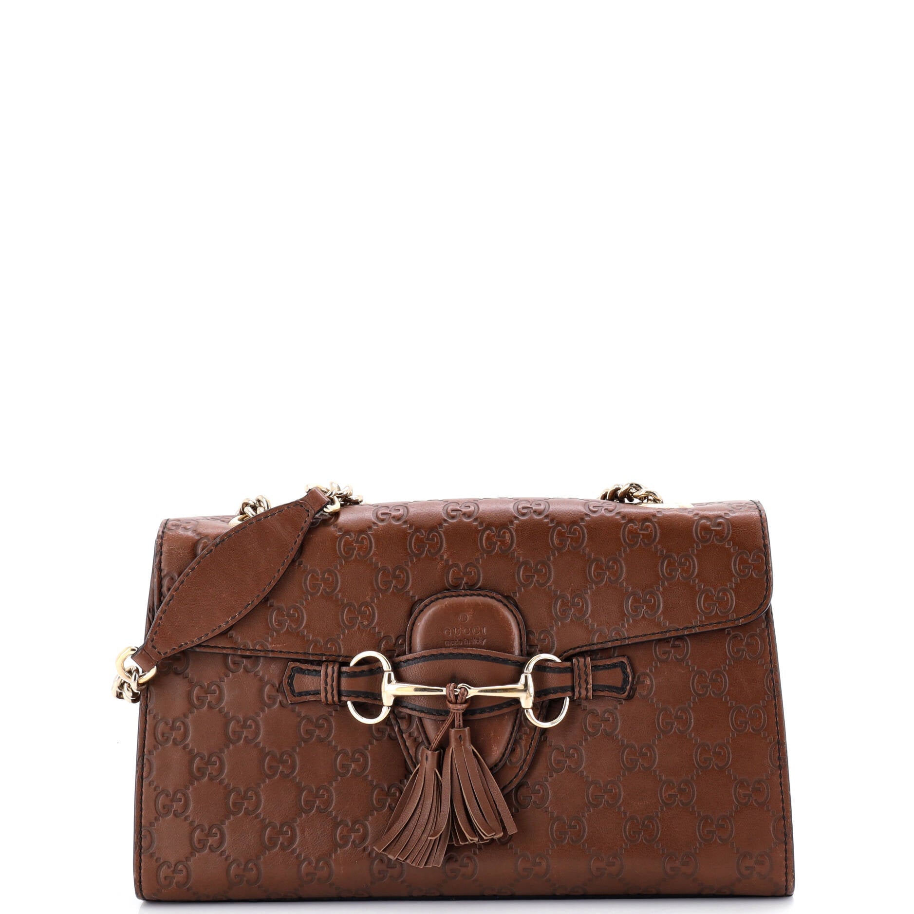 Emily Chain Flap Bag Guccissima Leather Medium