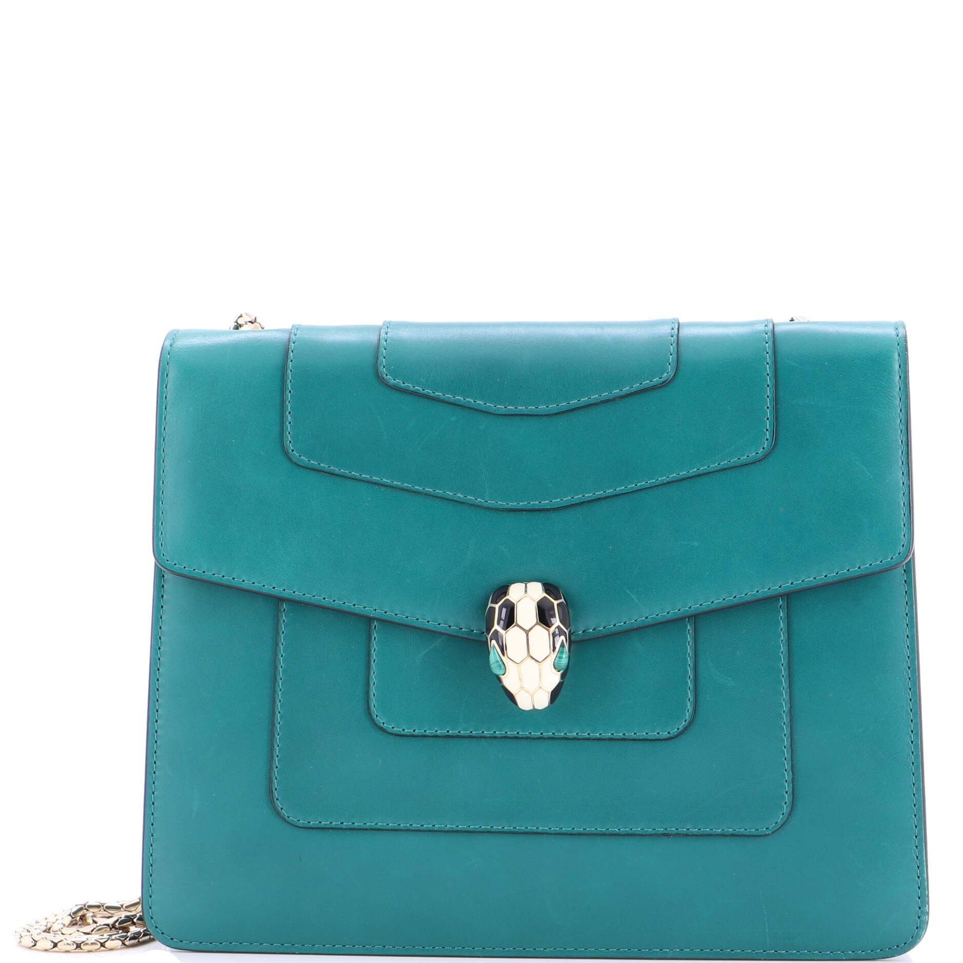 Serpenti Forever Square Shoulder Bag Leather Medium