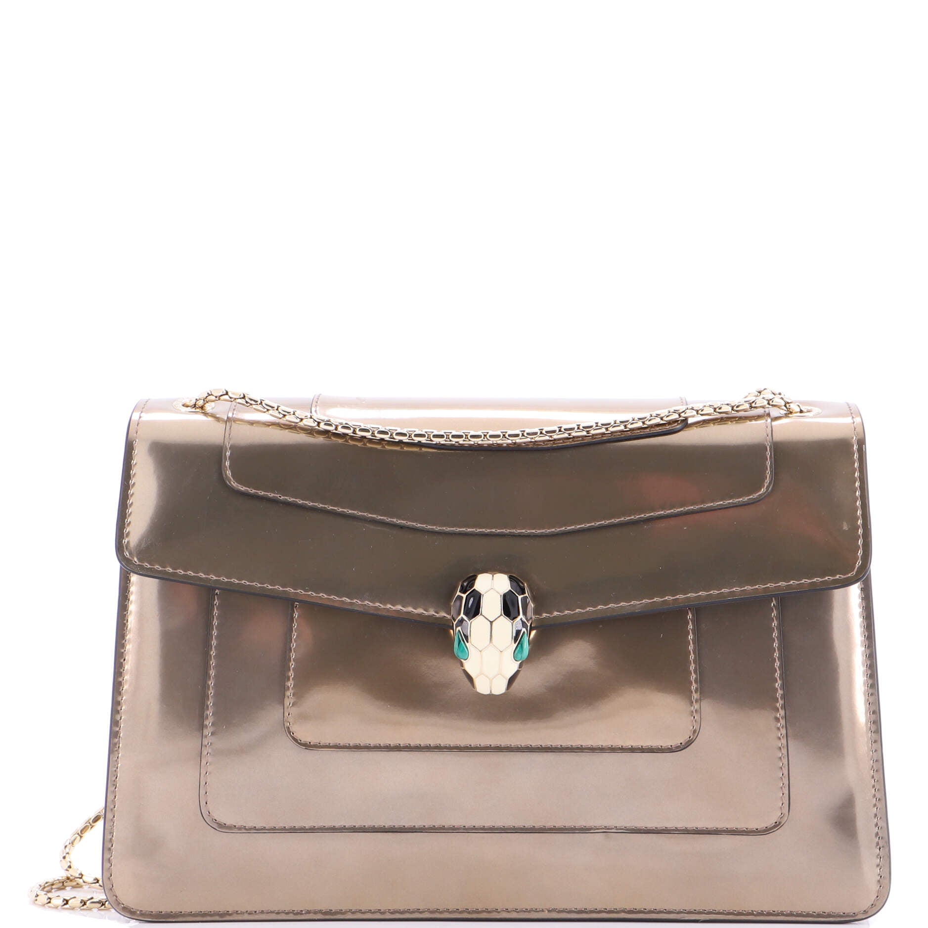 Serpenti Forever Shoulder Bag Metallic Leather Medium