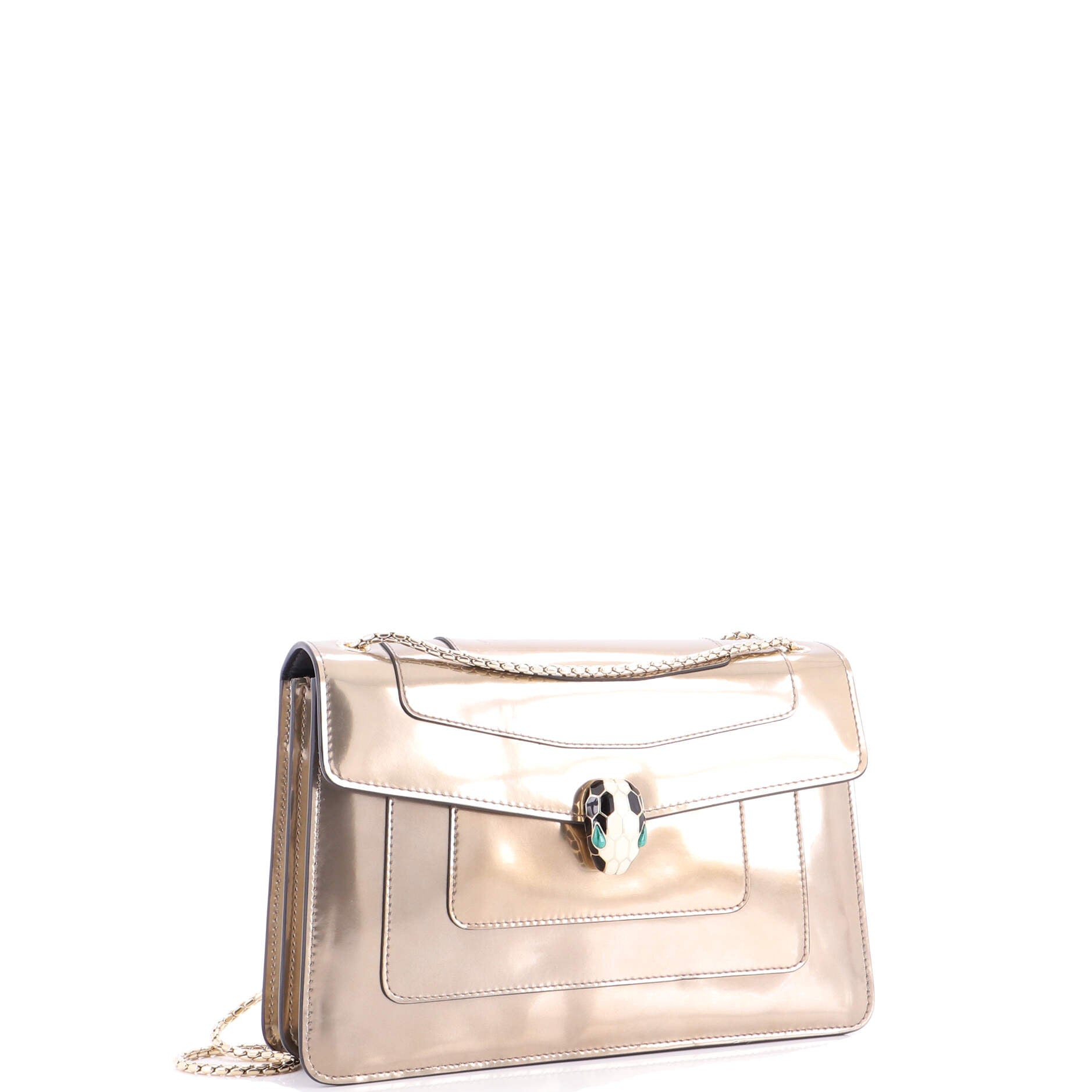 Serpenti Forever Shoulder Bag Metallic Leather Medium