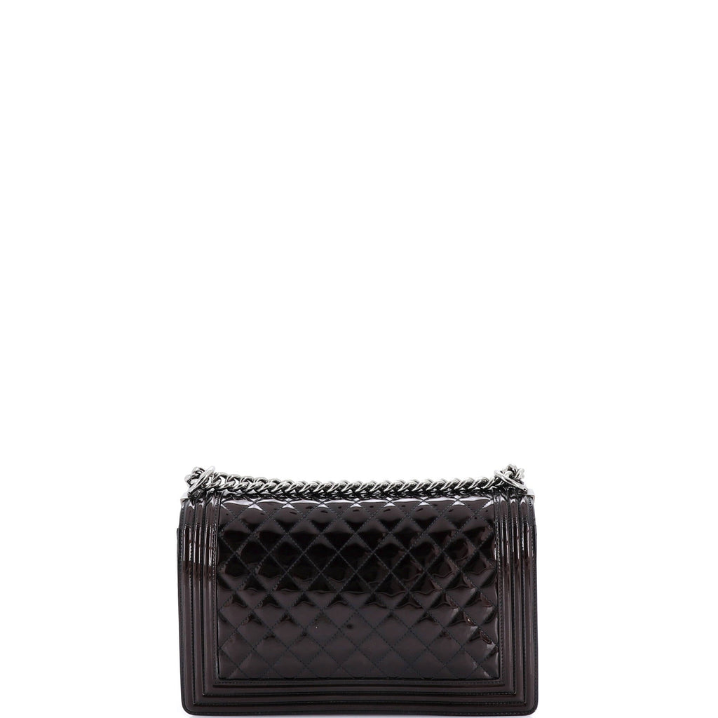Boy Flap Bag Quilted Patent New Medium