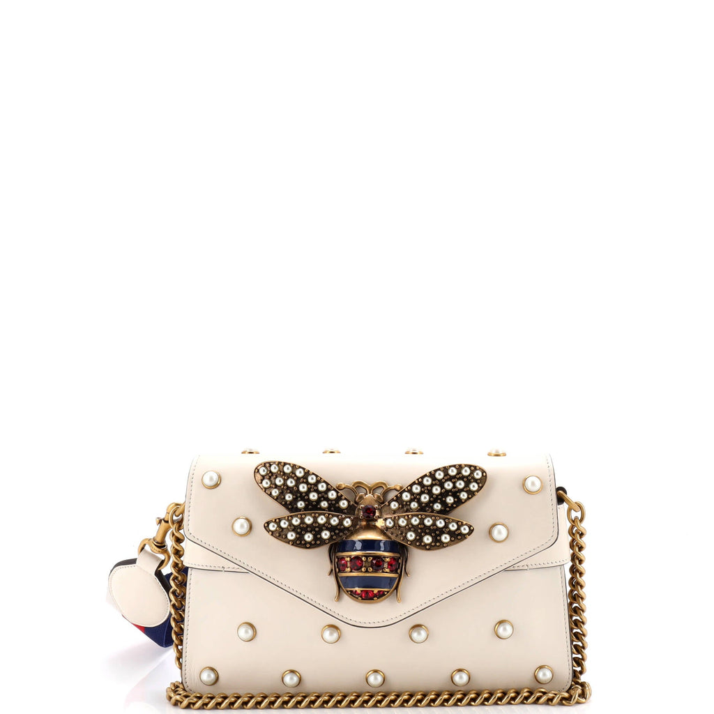 Broadway Pearly Bee Shoulder Bag Embellished Leather Mini