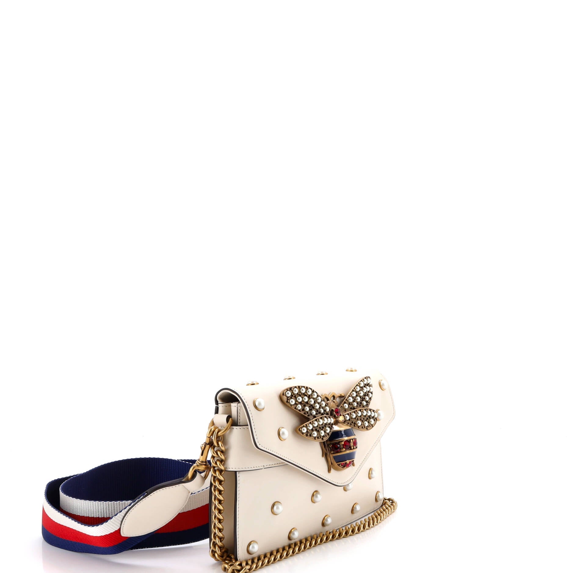 Broadway Pearly Bee Shoulder Bag Embellished Leather Mini