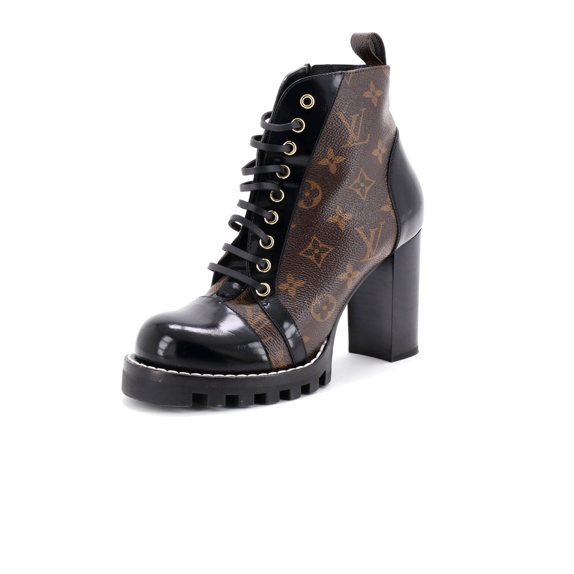 Women's Star Trail Ankle Boots Monogram Canvas with Patent