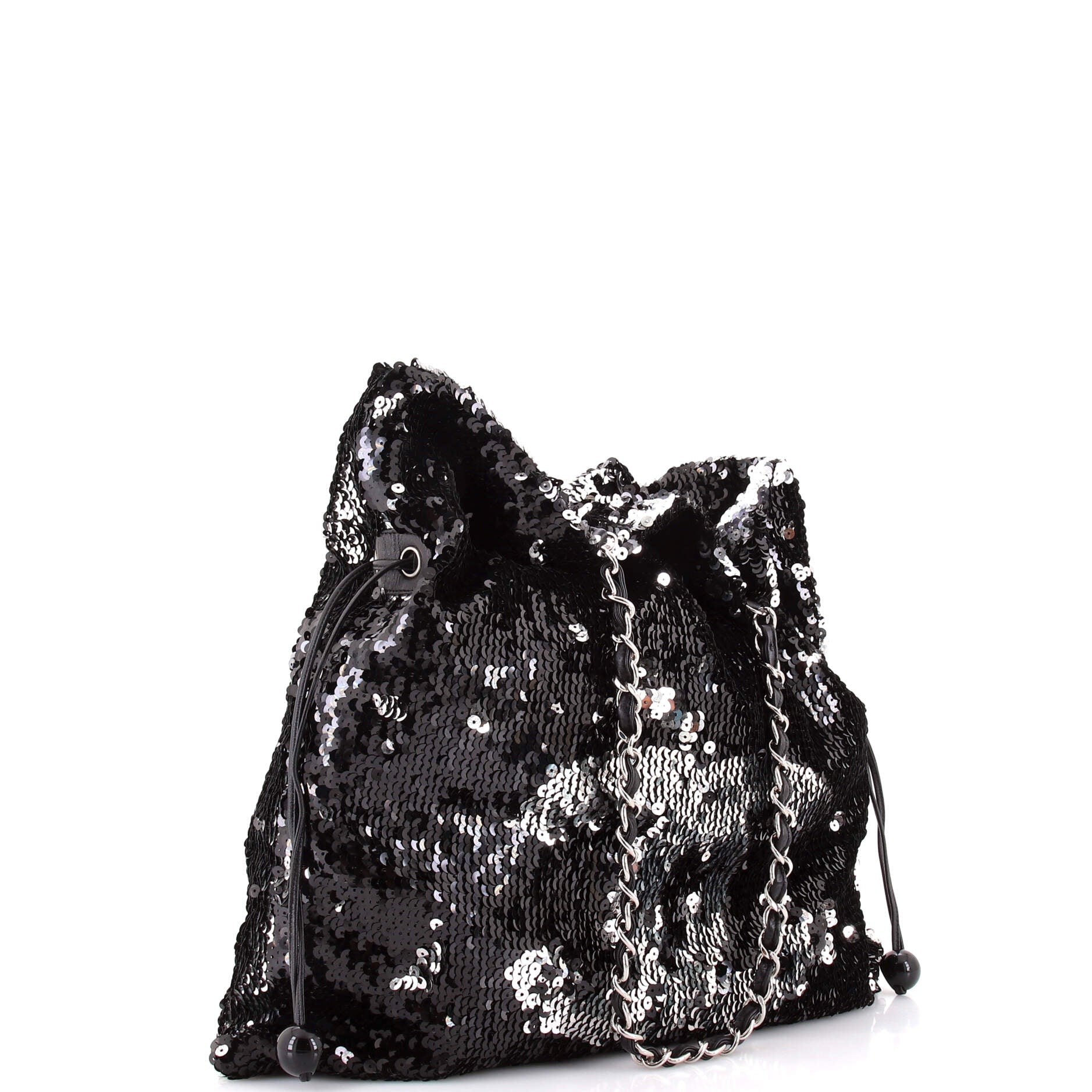 Summer Night Drawstring Tote Sequins Large