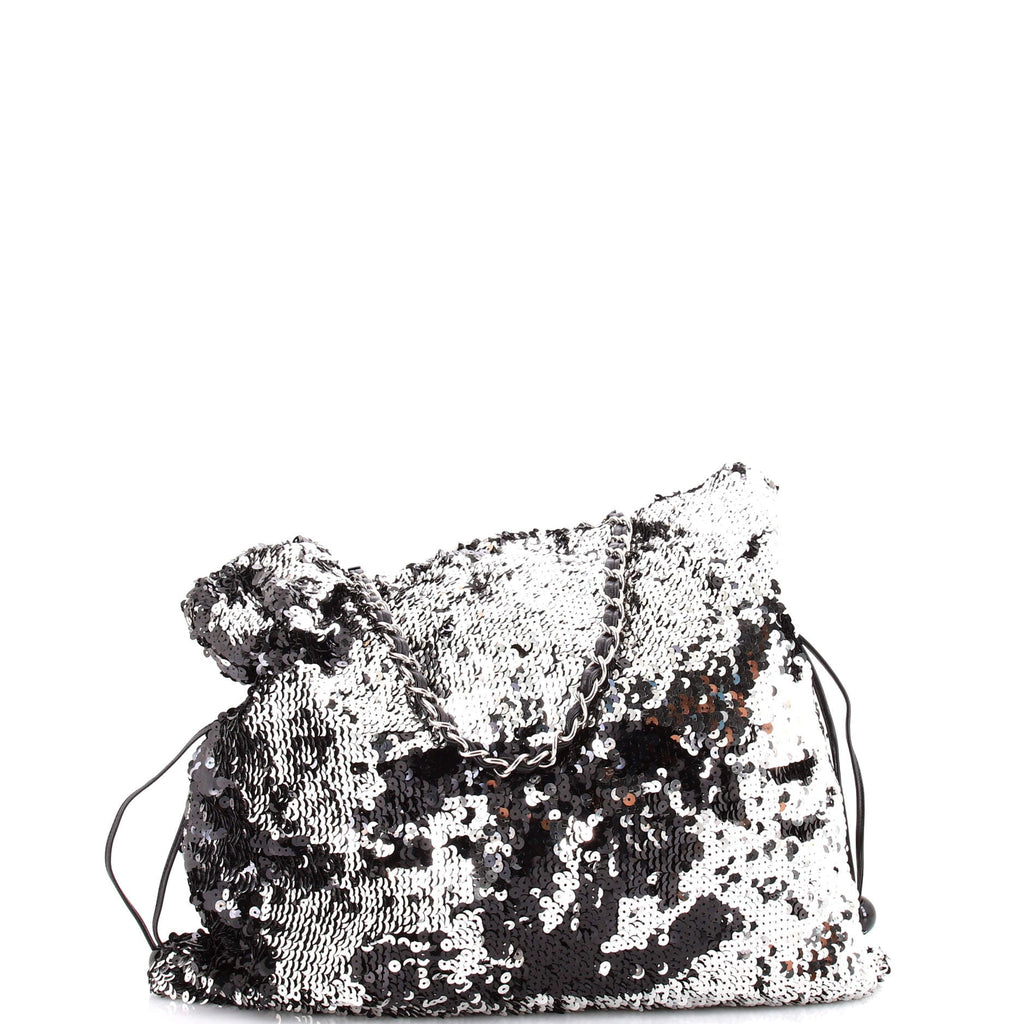 Summer Night Drawstring Tote Sequins Large