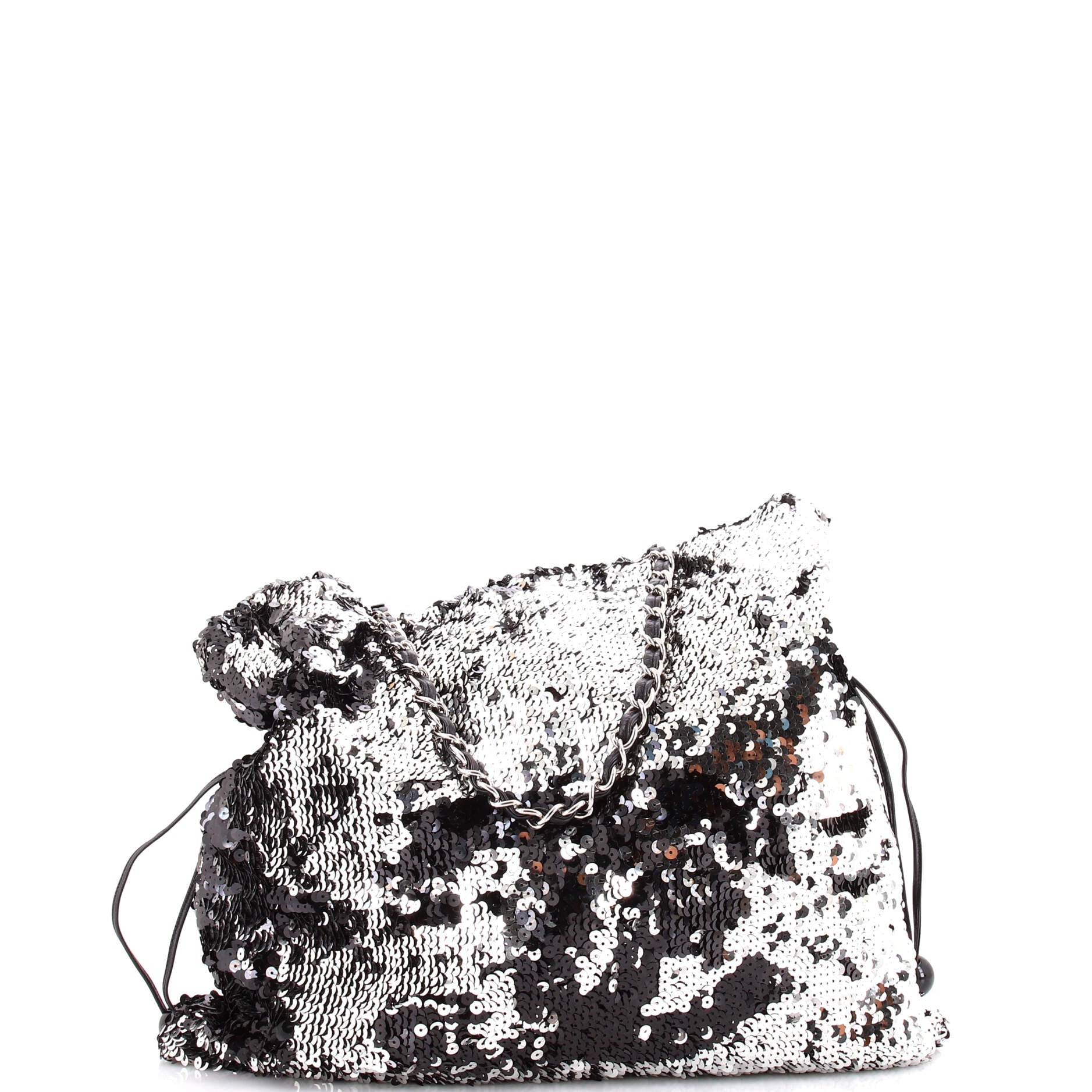 Summer Night Drawstring Tote Sequins Large