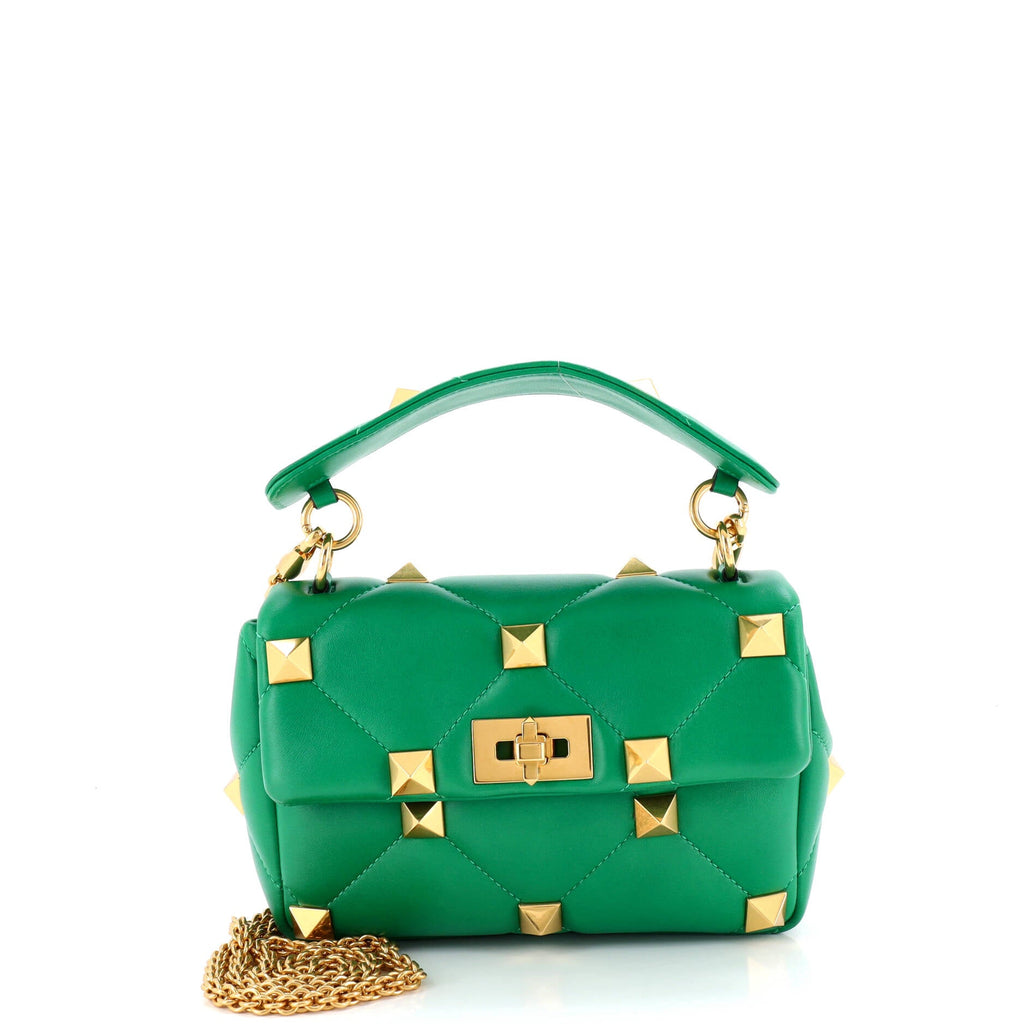 Roman Stud Flap Bag Quilted Leather Medium