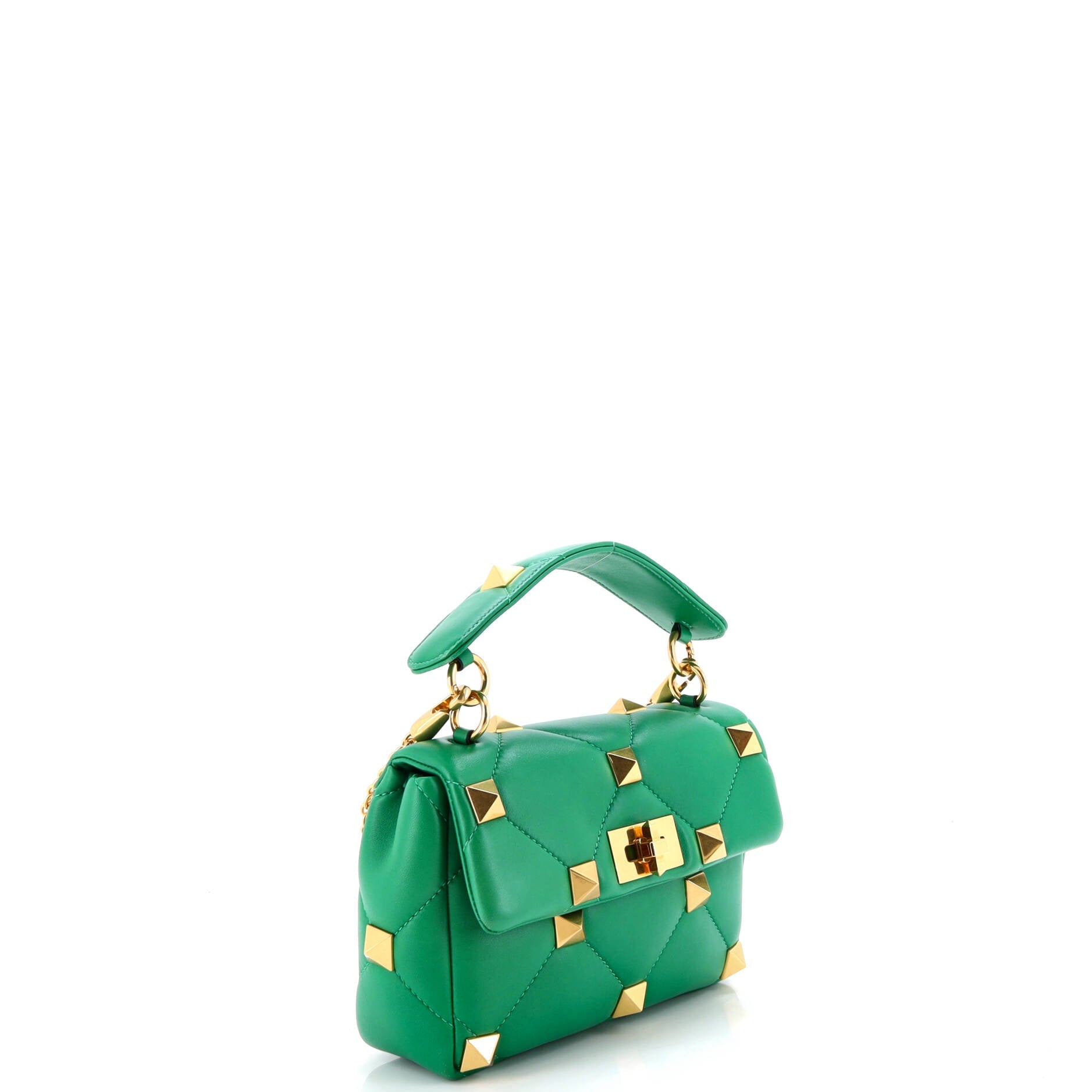 Roman Stud Flap Bag Quilted Leather Medium