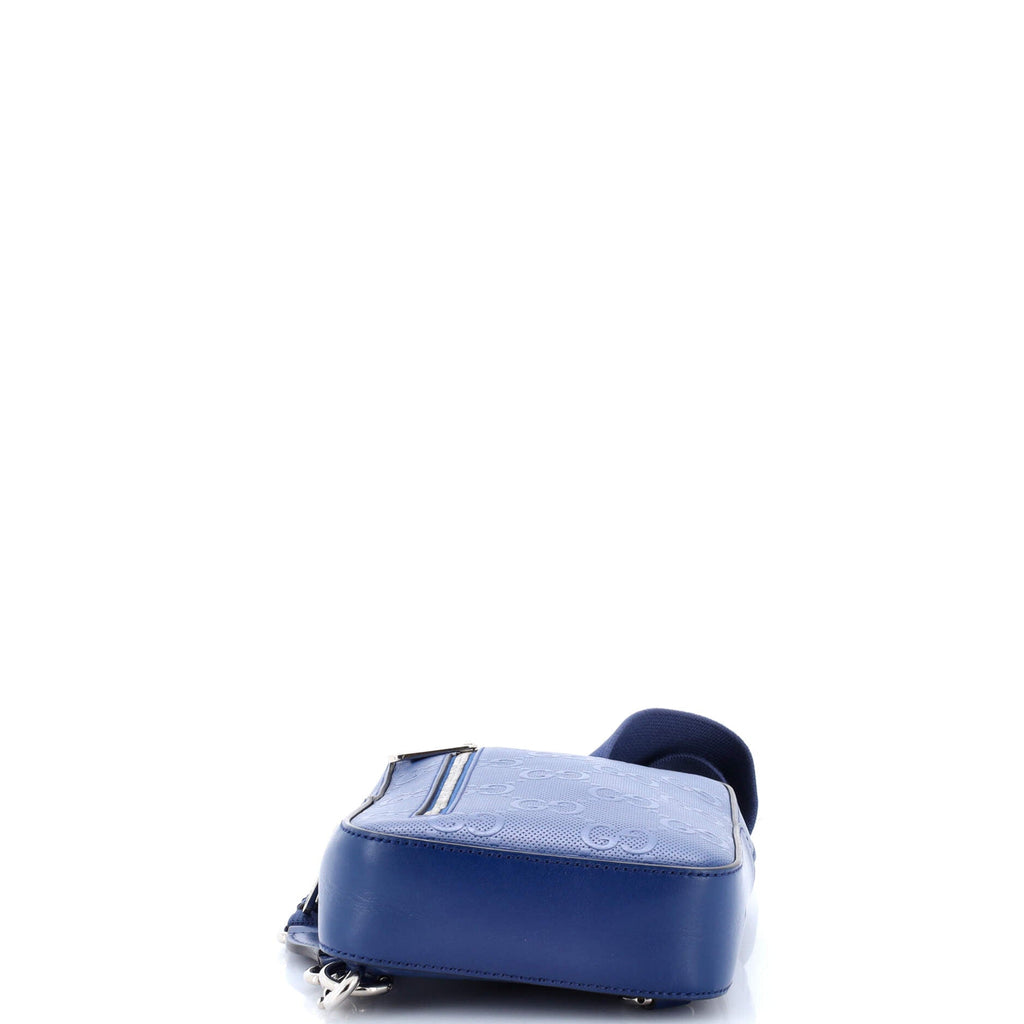 Sling Backpack GG Embossed Perforated Leather