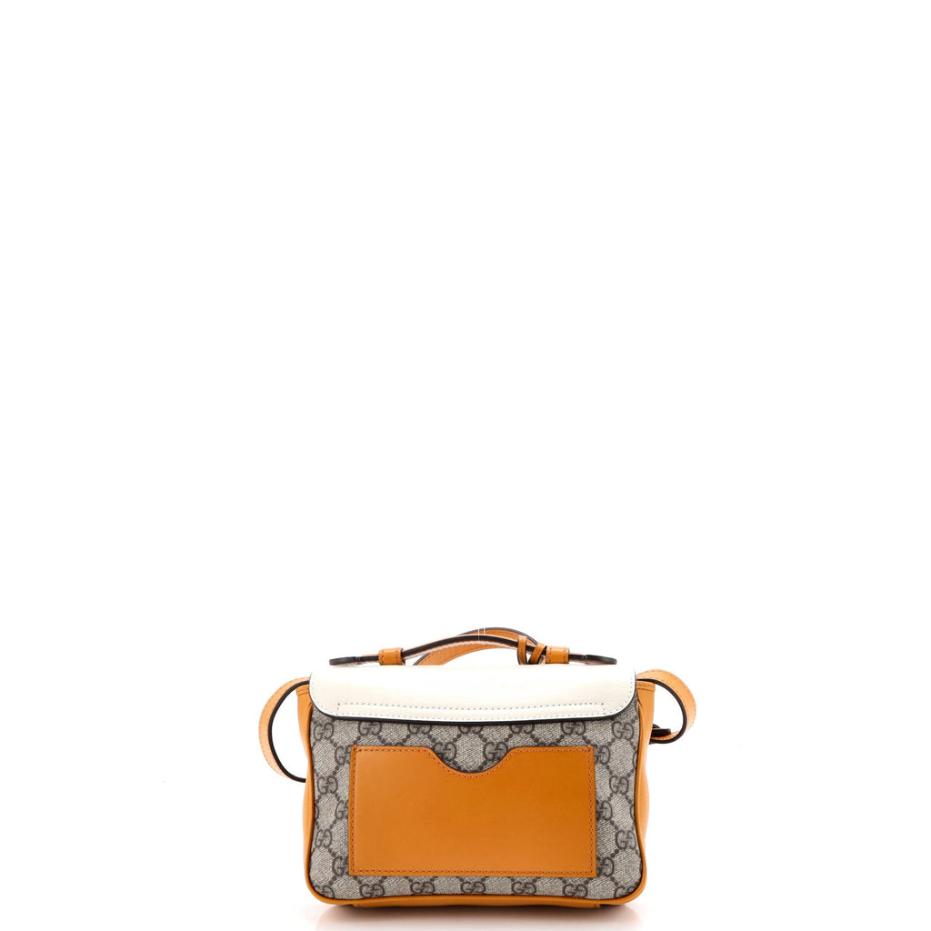 Padlock Front Pocket Flap Shoulder Bag GG Coated Canvas and Leather Mini