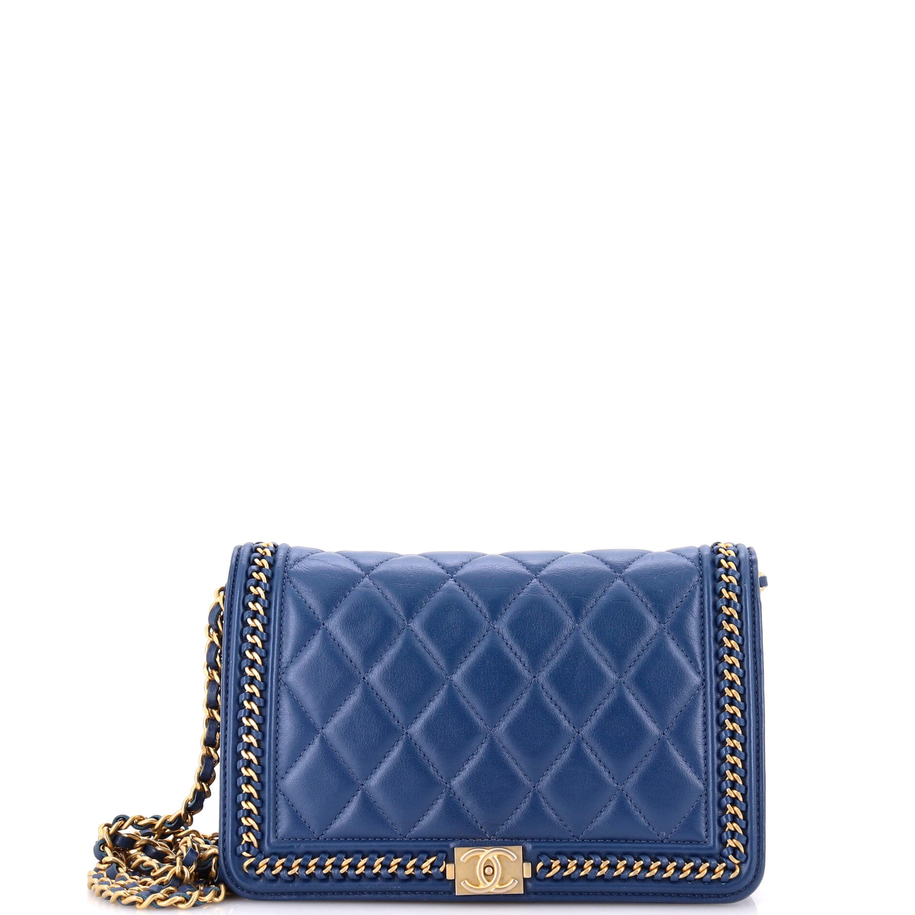 Chain Around Boy Wallet on Chain Quilted Lambskin
