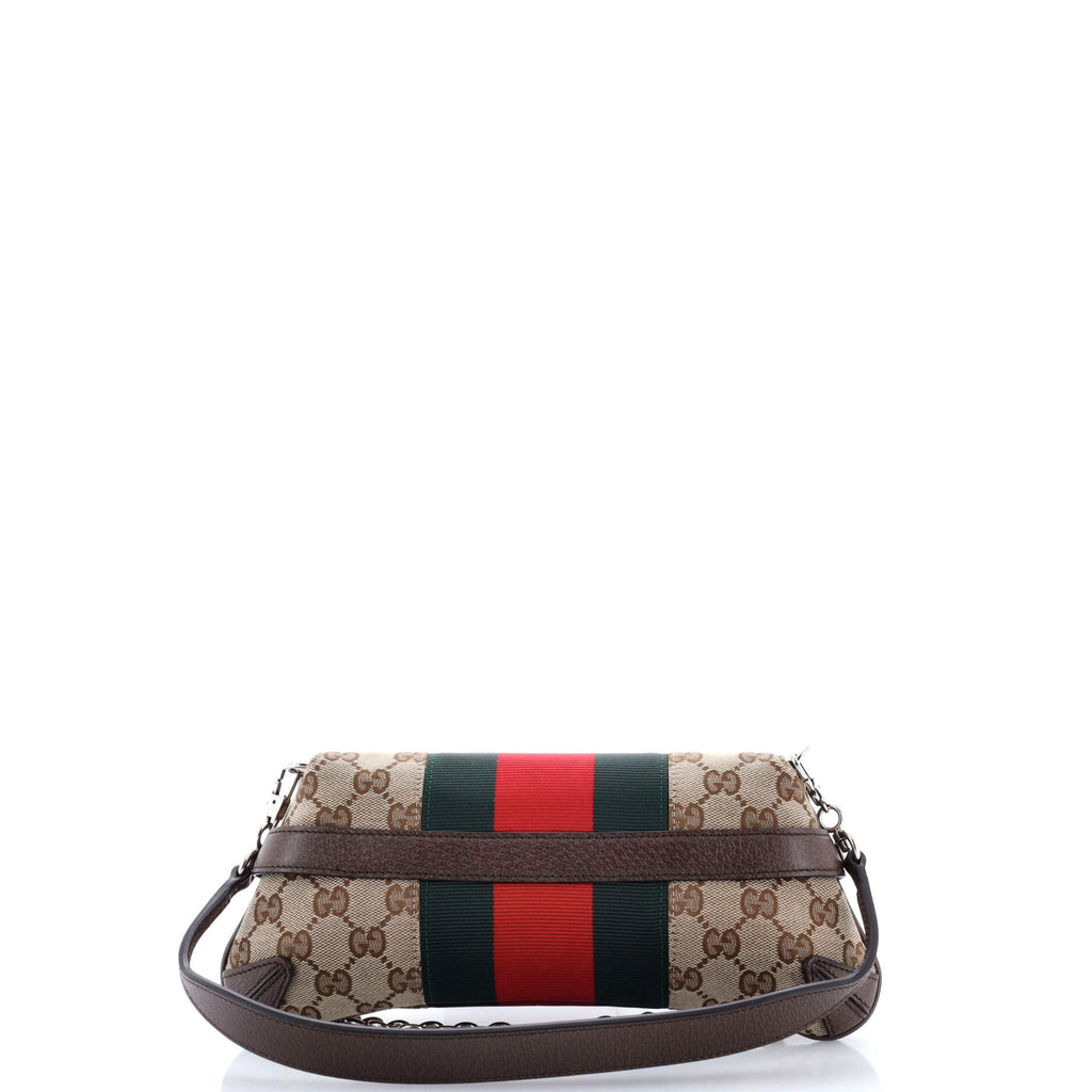 Horsebit NM Web Chain Clutch GG Canvas Small