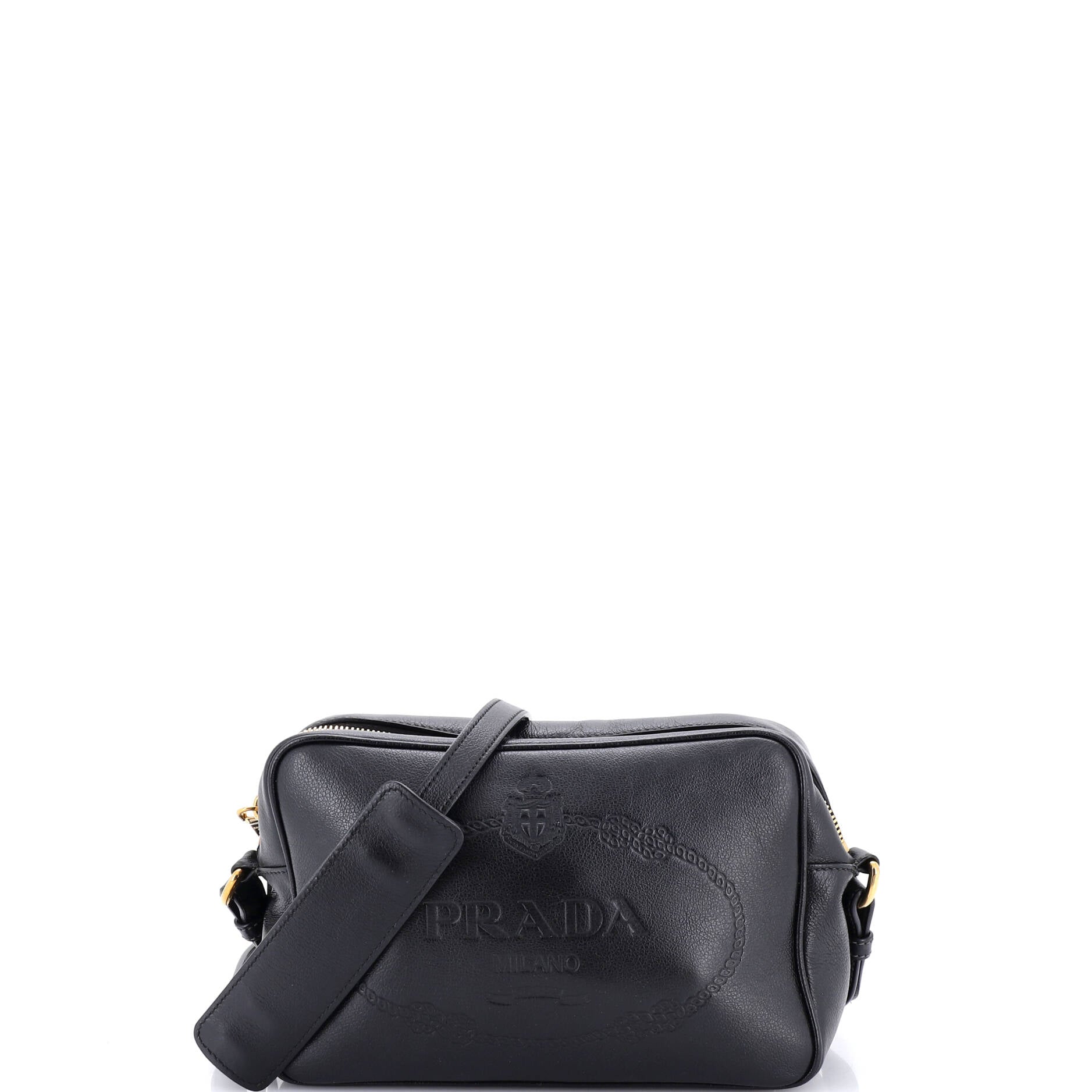 Logo Camera Bag Embossed Leather Small