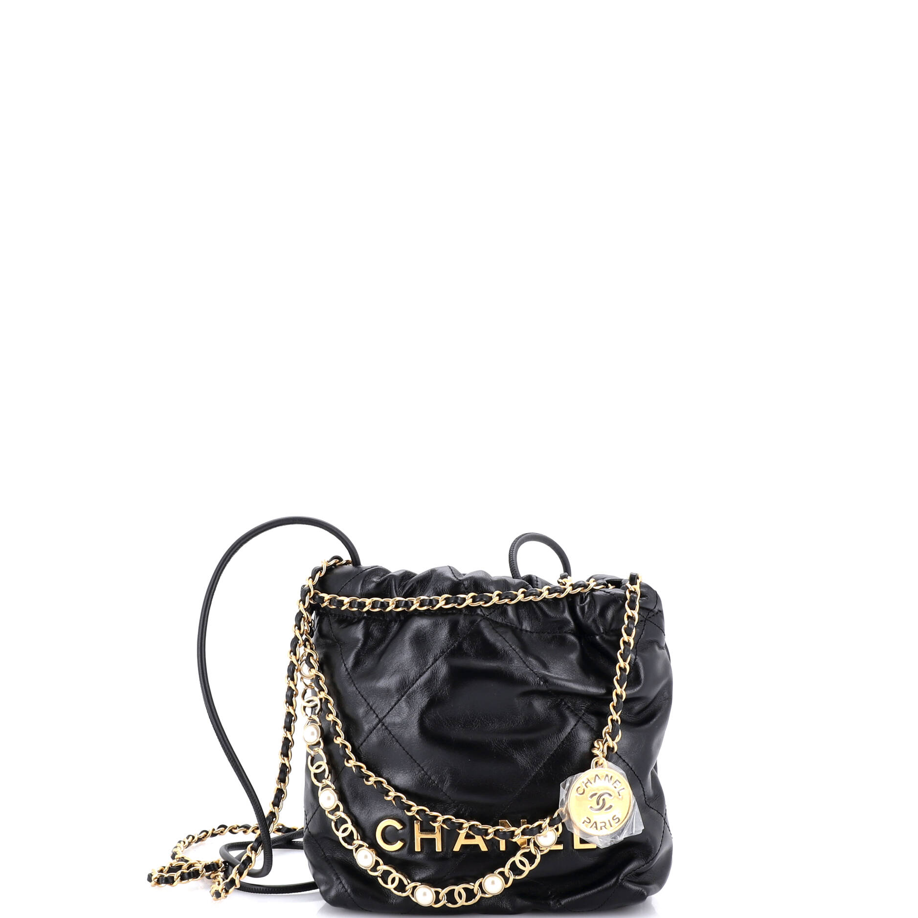 22 Chain Hobo Quilted Calfskin with CC Pearl Chain Mini