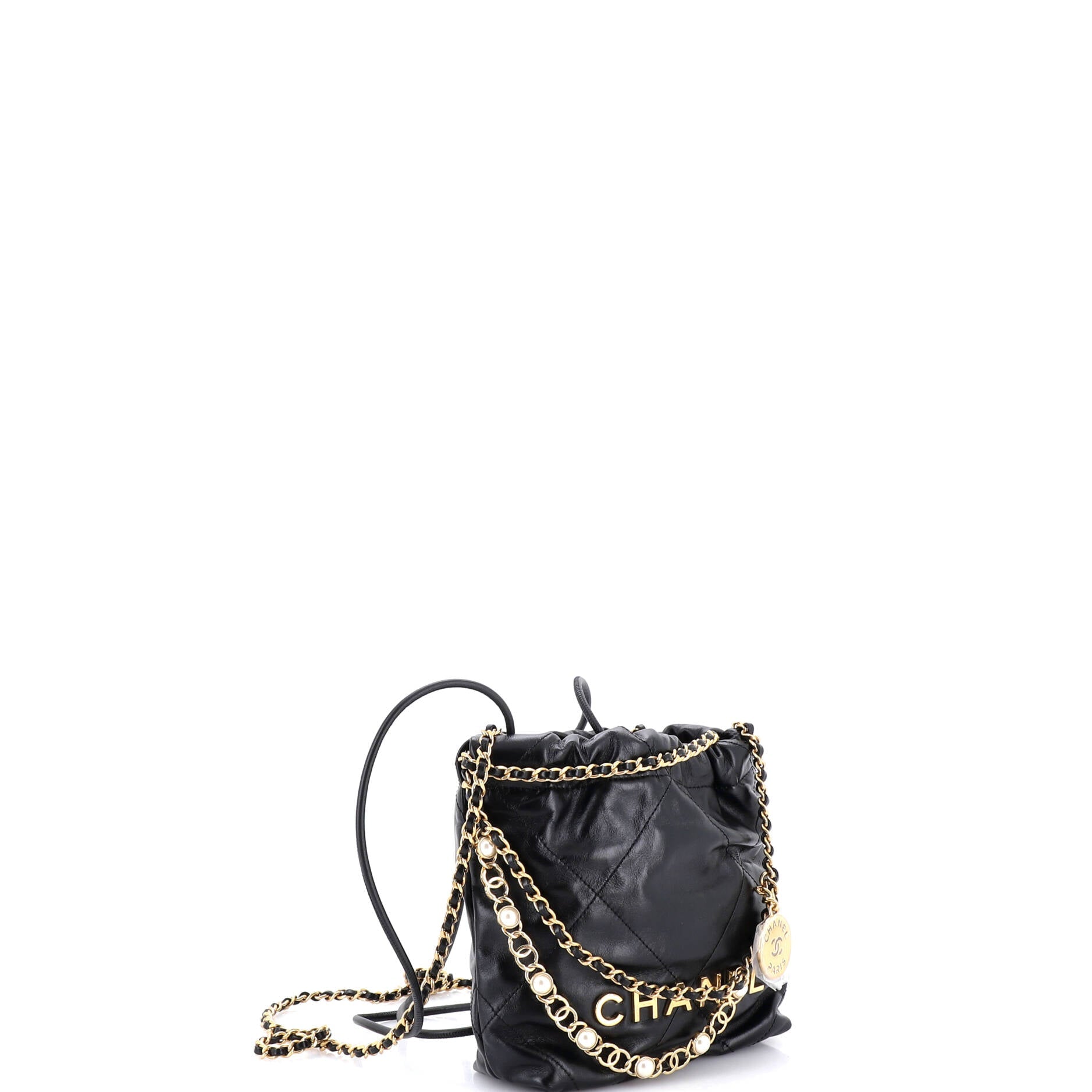 22 Chain Hobo Quilted Calfskin with CC Pearl Chain Mini