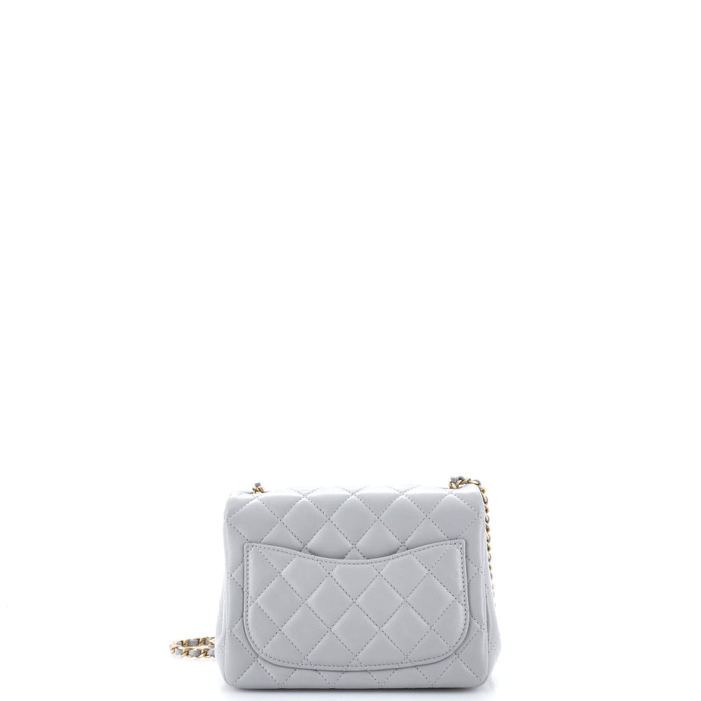 Pearl Crush Square Flap Bag Quilted Lambskin Mini