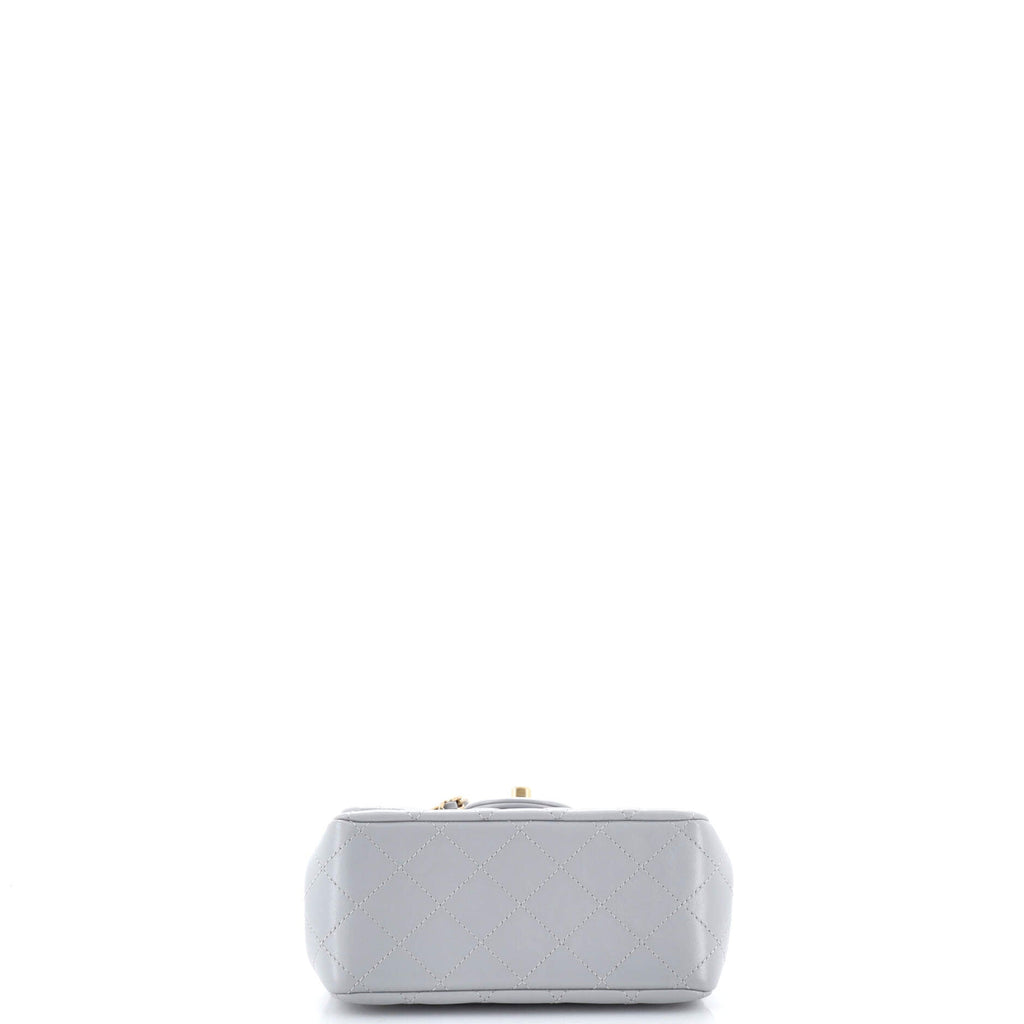 Pearl Crush Square Flap Bag Quilted Lambskin Mini