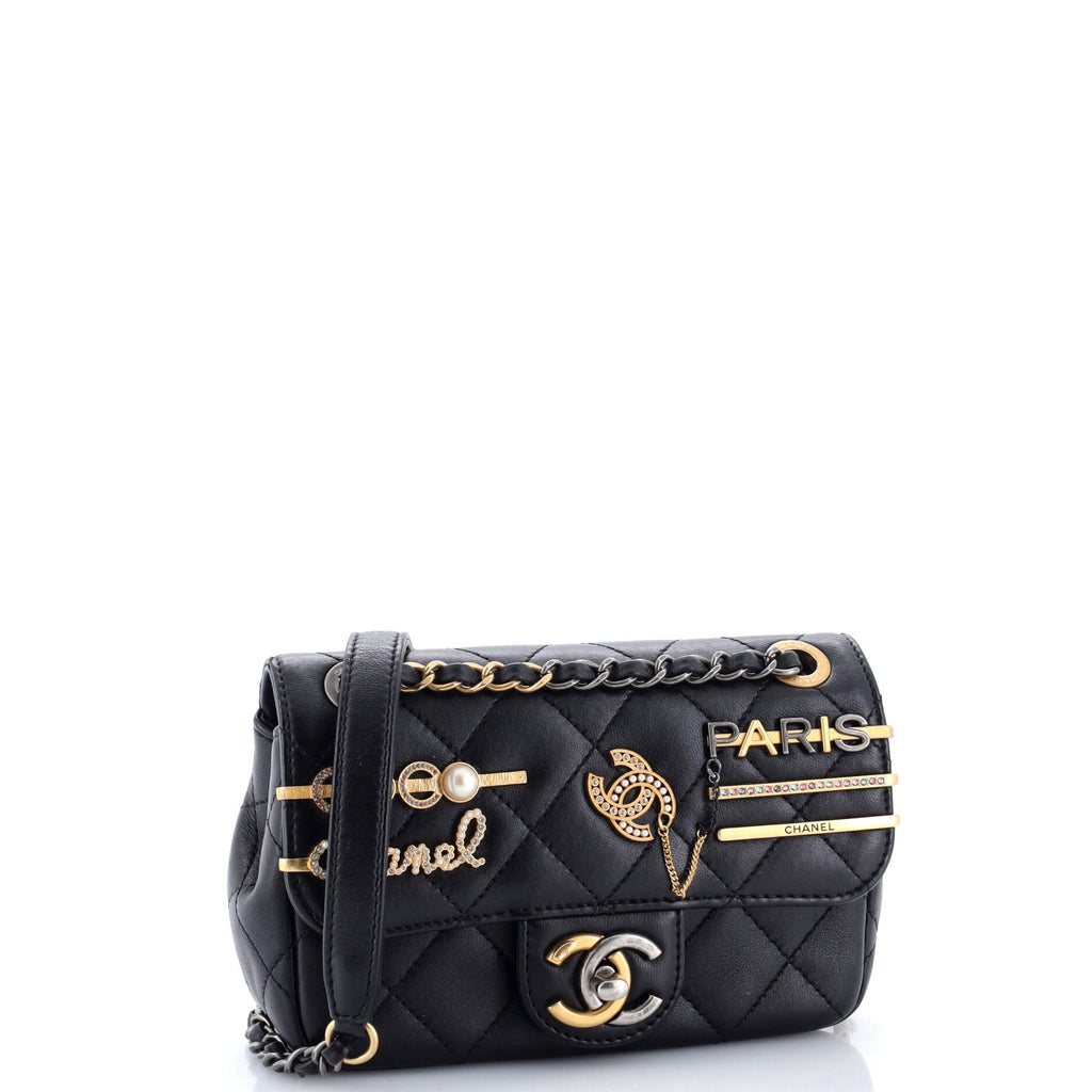 Coco Clips Flap Bag Embellished Quilted Lambskin Mini
