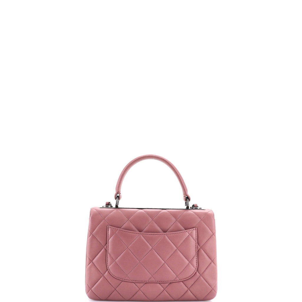 Trendy CC Top Handle Bag Quilted Lambskin Small