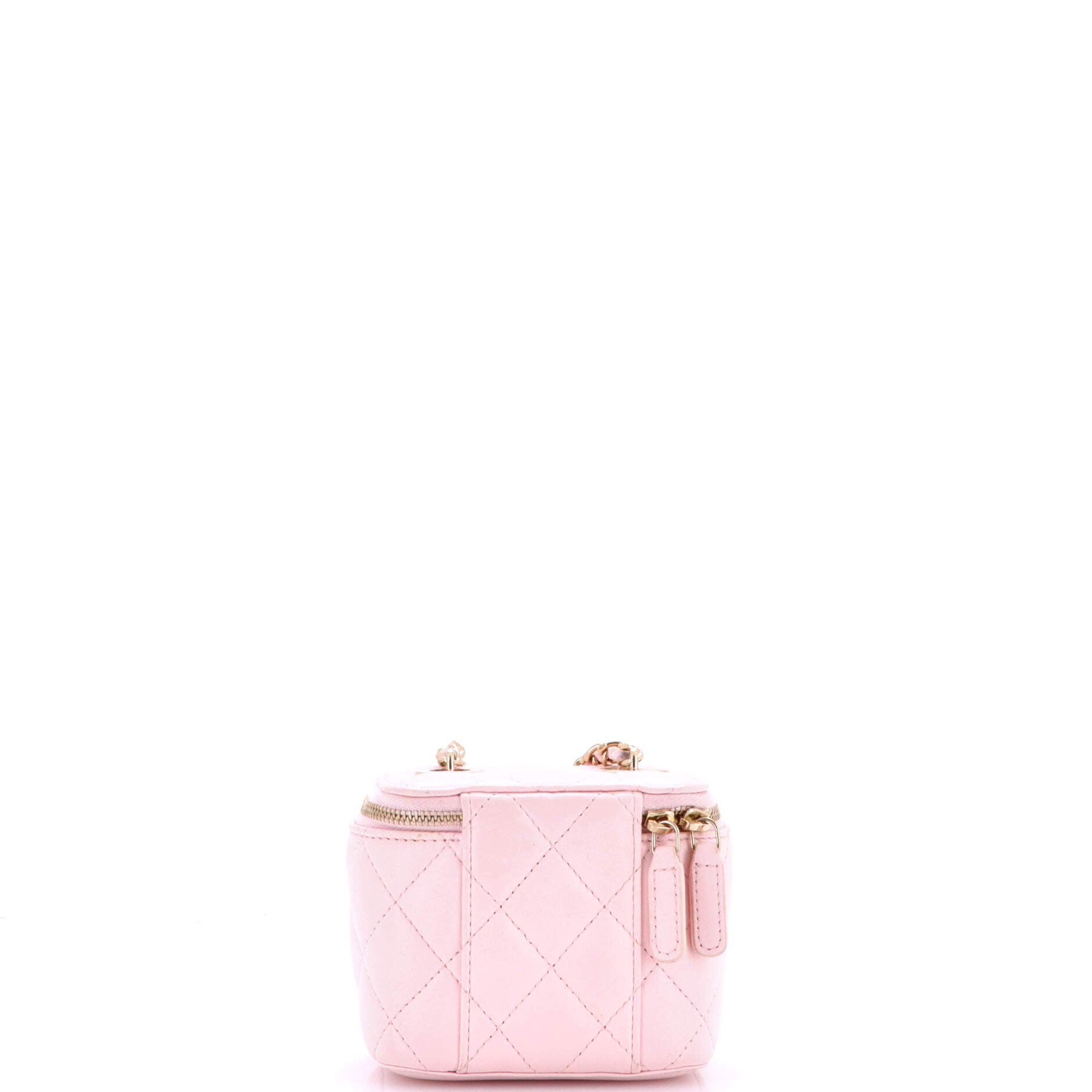 Vanity Case with Pearl Chain Quilted Lambskin Mini