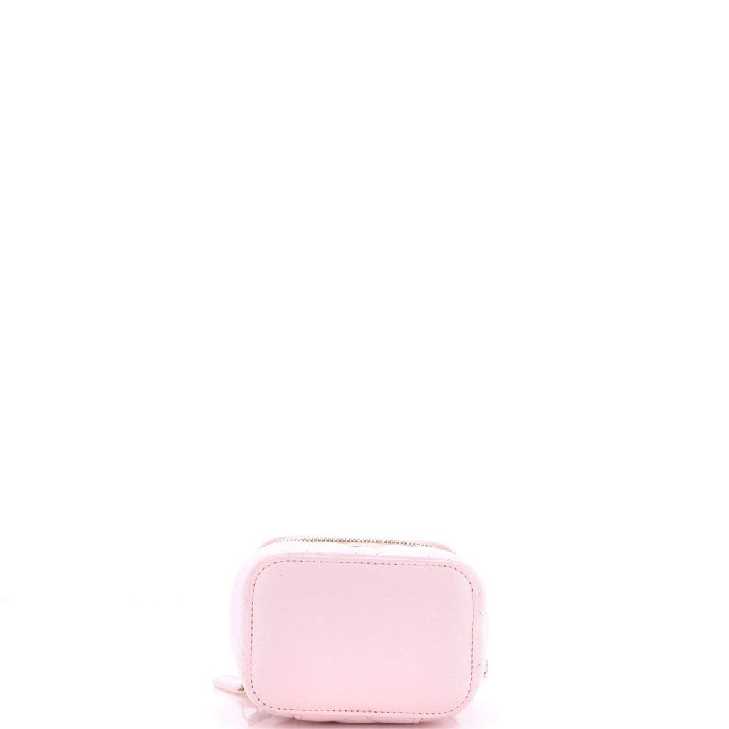 Vanity Case with Pearl Chain Quilted Lambskin Mini