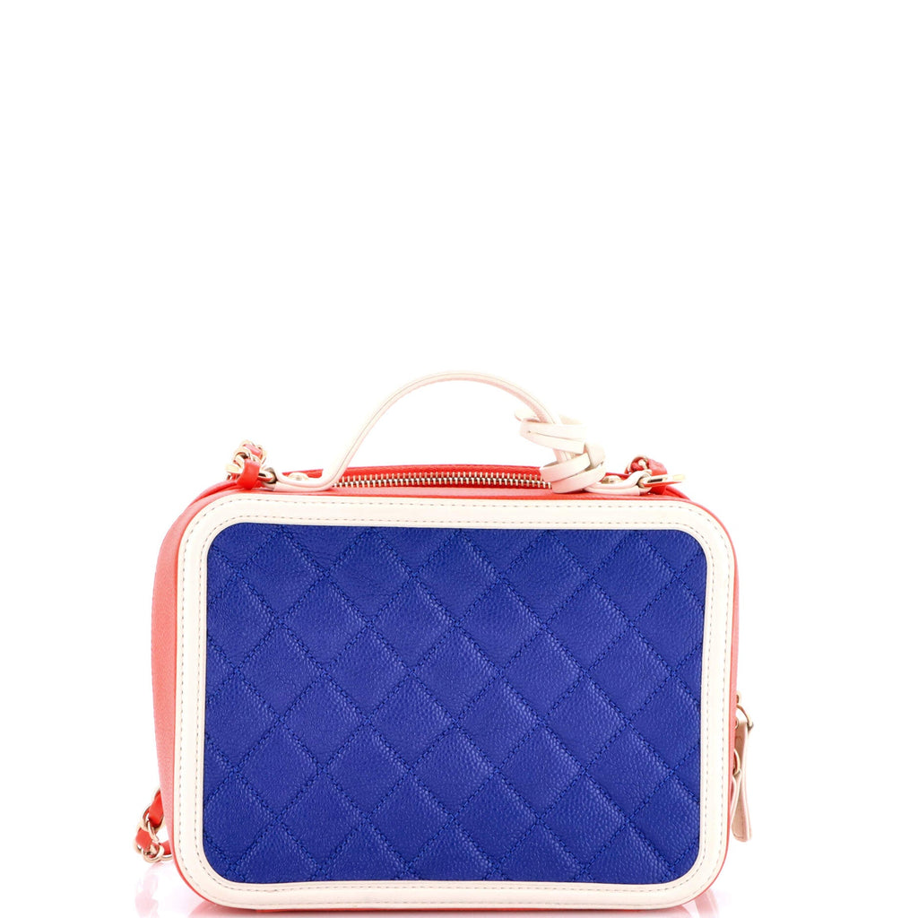 Filigree Vanity Case Quilted Caviar Medium