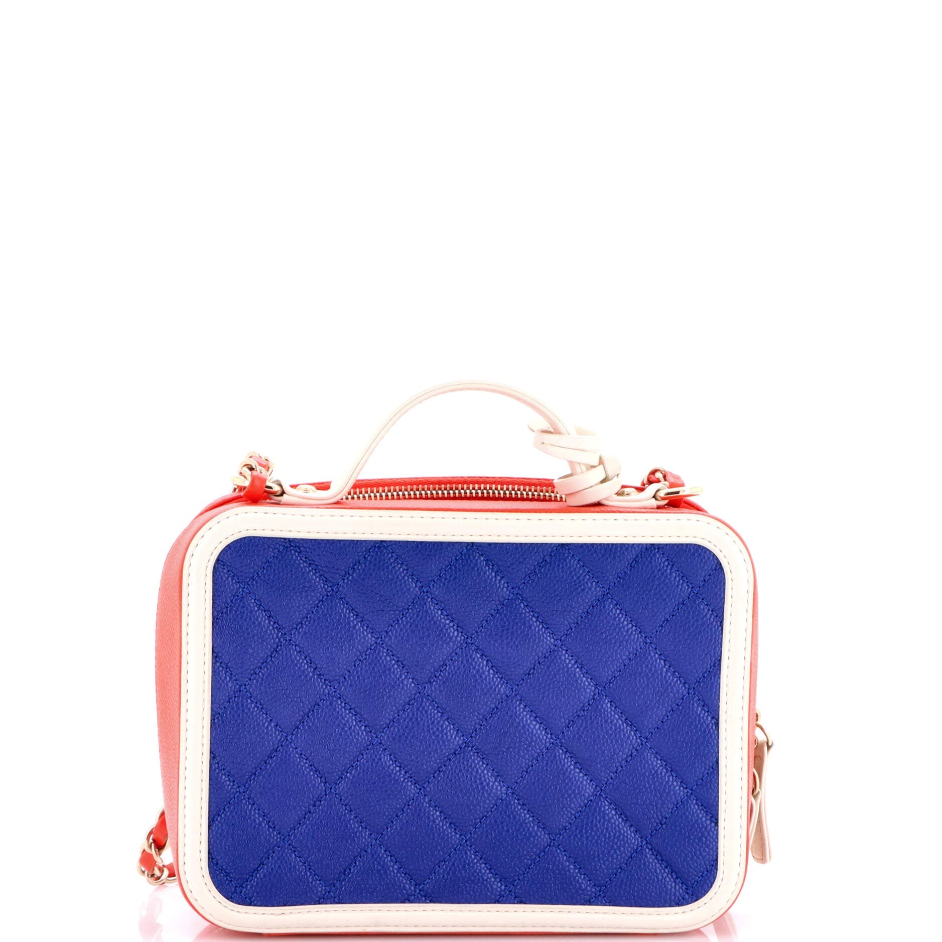 Filigree Vanity Case Quilted Caviar Medium