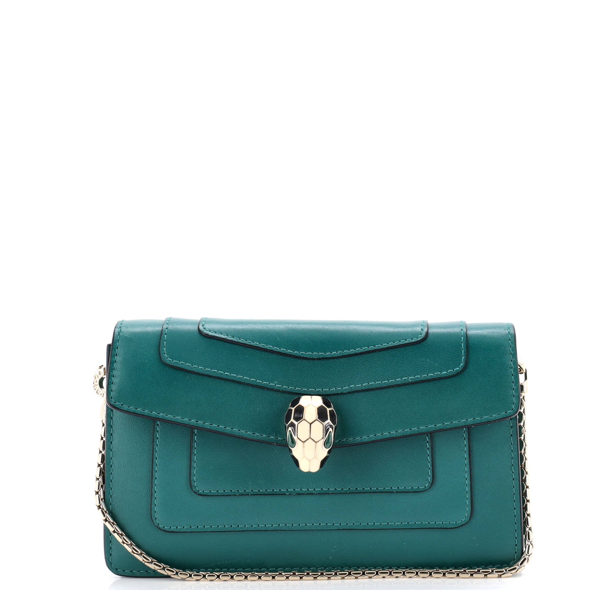 Serpenti Forever Chain Clutch Leather Mini