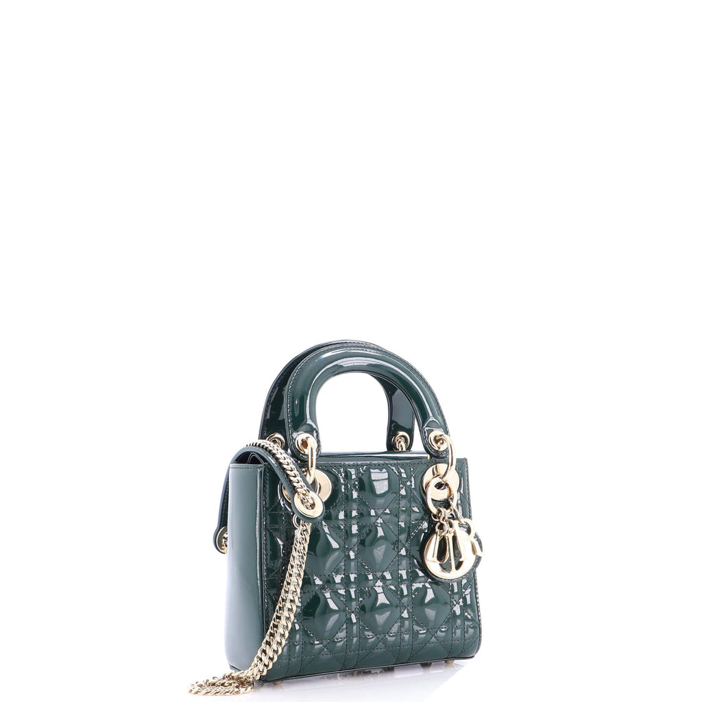 Lady Dior Chain Bag Cannage Quilt Patent Mini