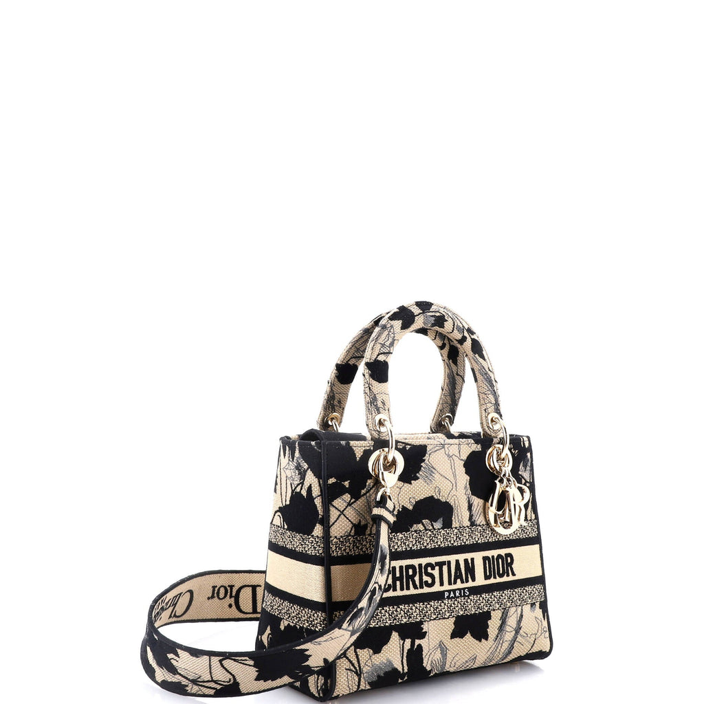 Lady D-Lite Bag Embroidered Canvas Medium