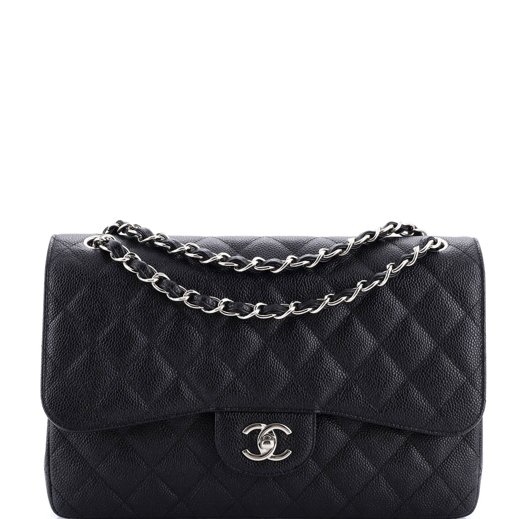 Classic Double Flap Bag Quilted Caviar Jumbo