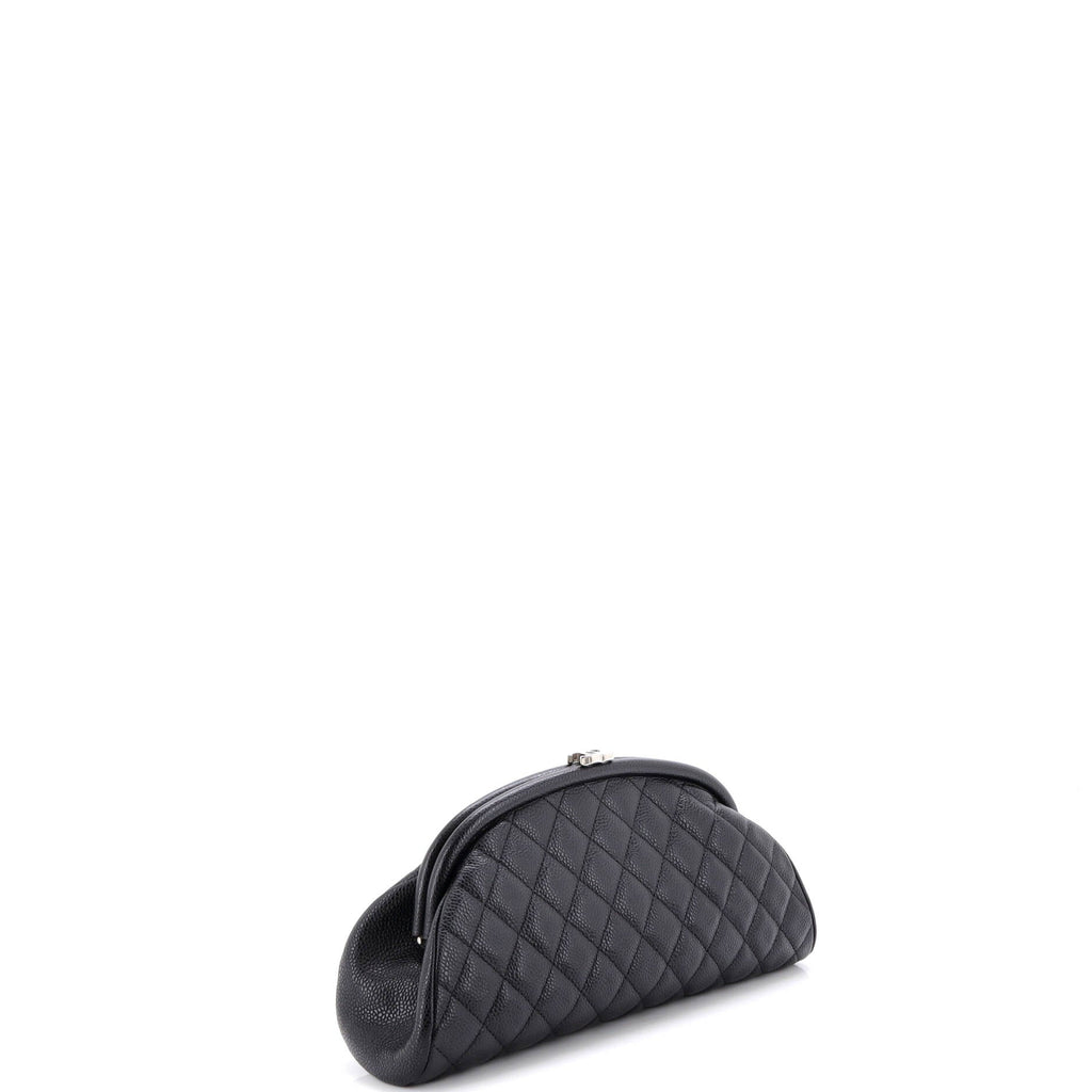 Timeless Clutch Quilted Caviar