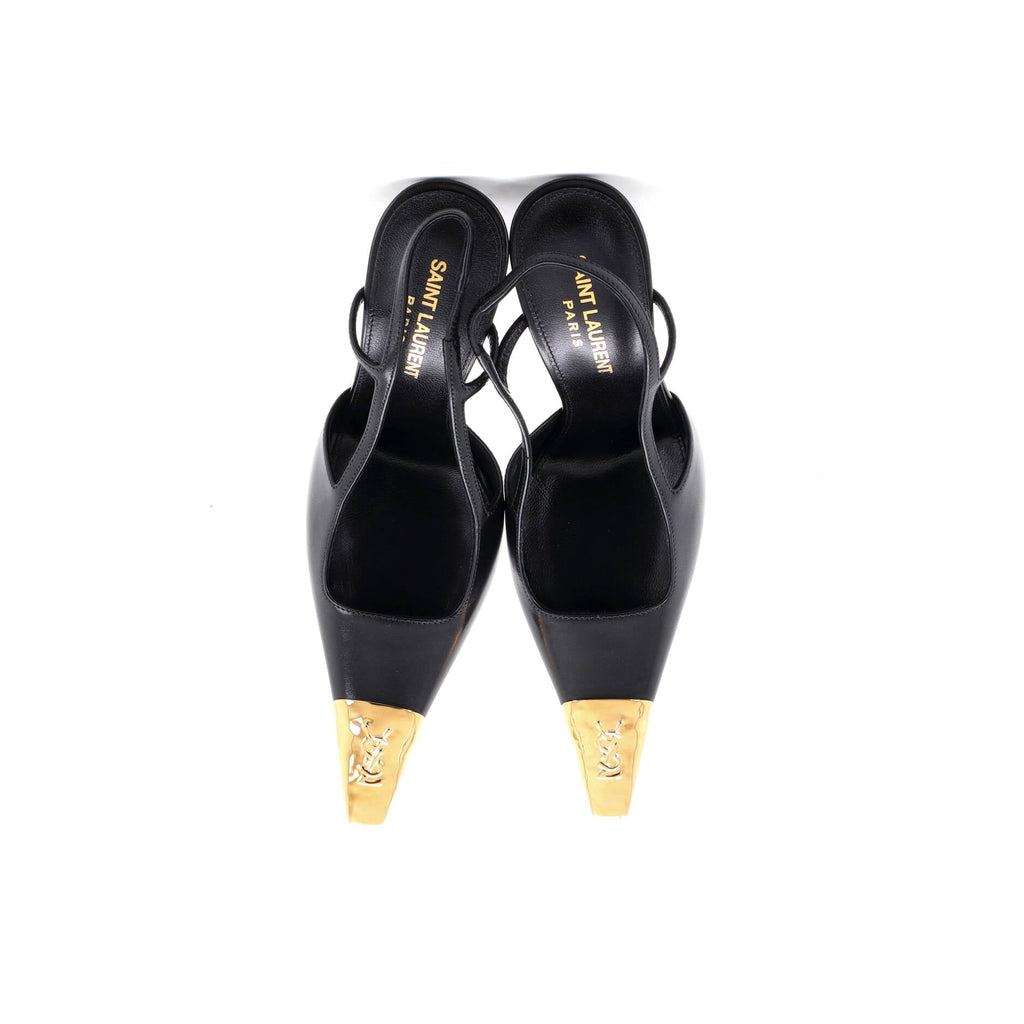 Women's Jeanne Slingback Pumps Leather with Metal 110
