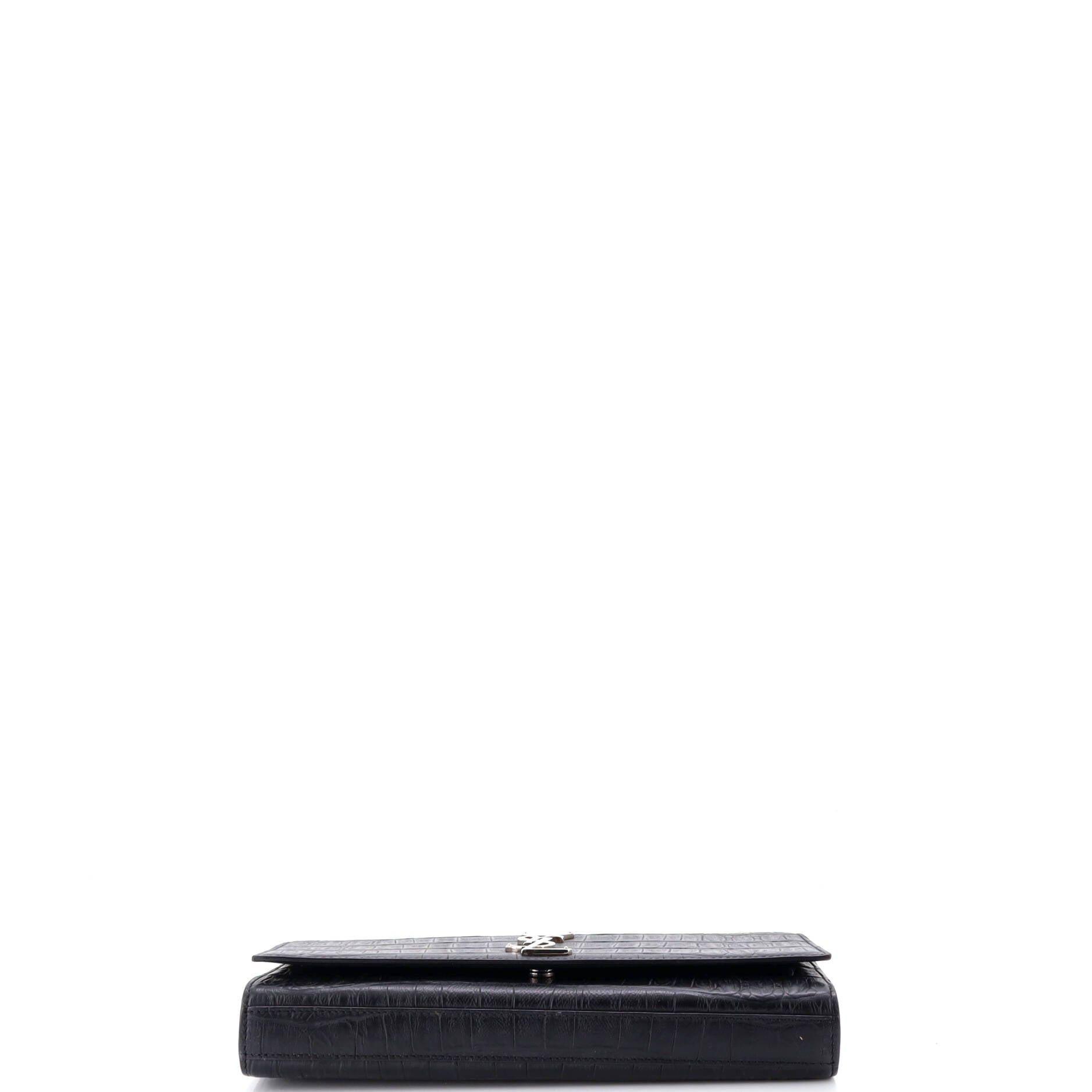 Classic Monogram Clutch Crocodile Embossed Leather Long