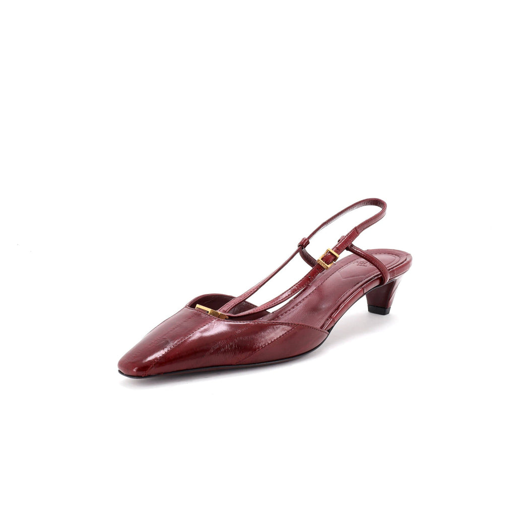 Women's FFold Slingback Pumps Eel Skin