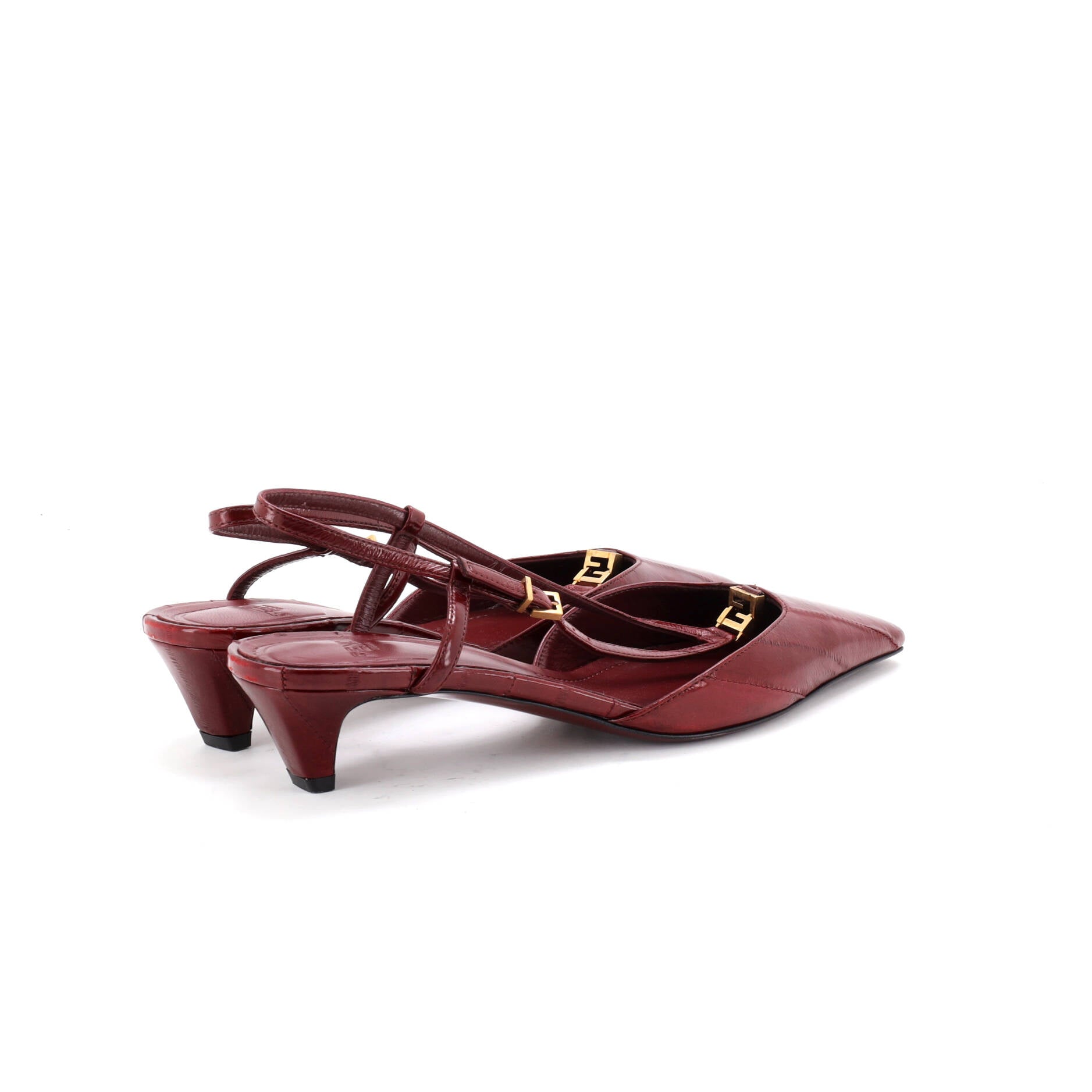 Women's FFold Slingback Pumps Eel Skin