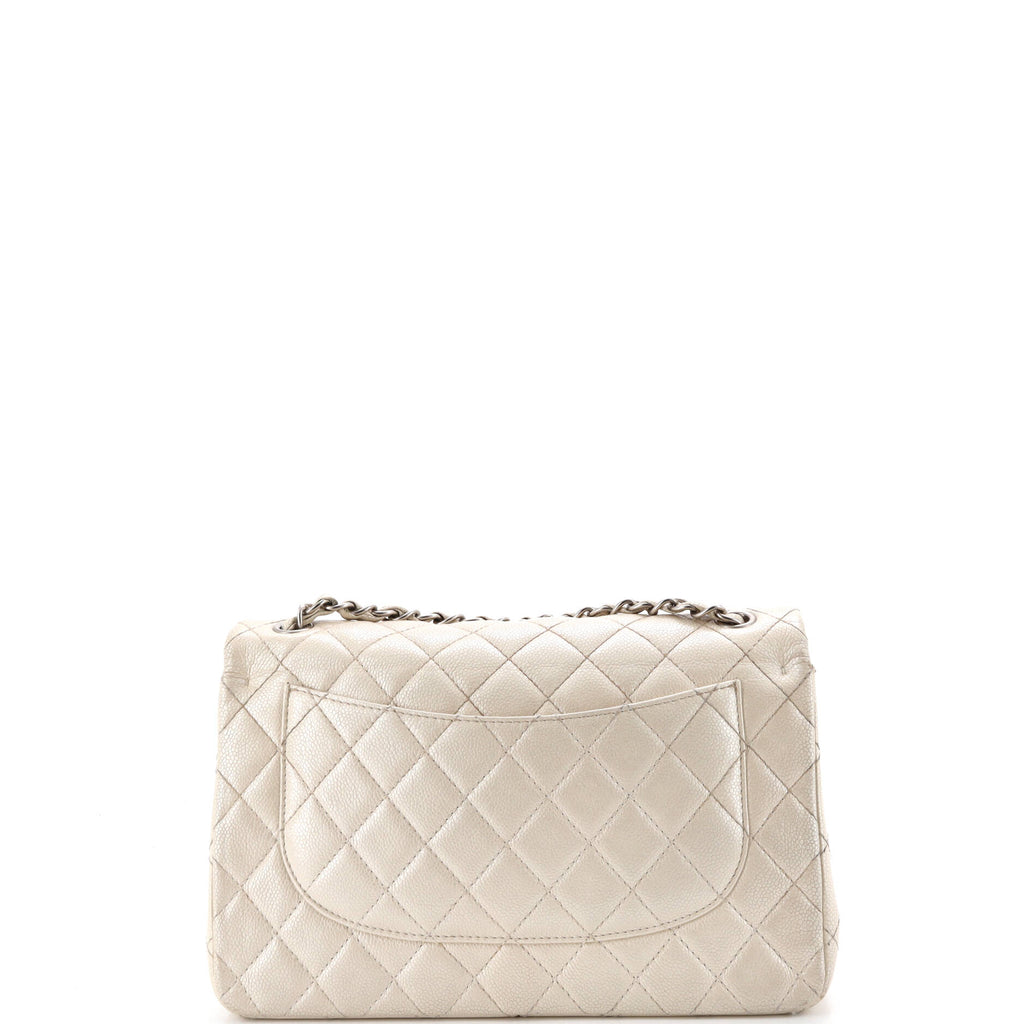 Classic Double Flap Bag Quilted Iridescent Caviar Jumbo