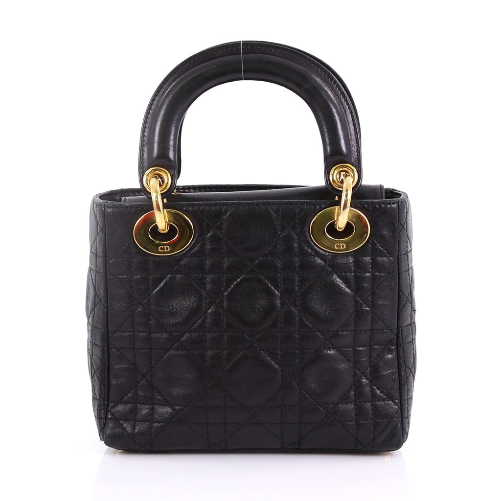 Lady Dior Handbag Cannage Quilt Lambskin Mini