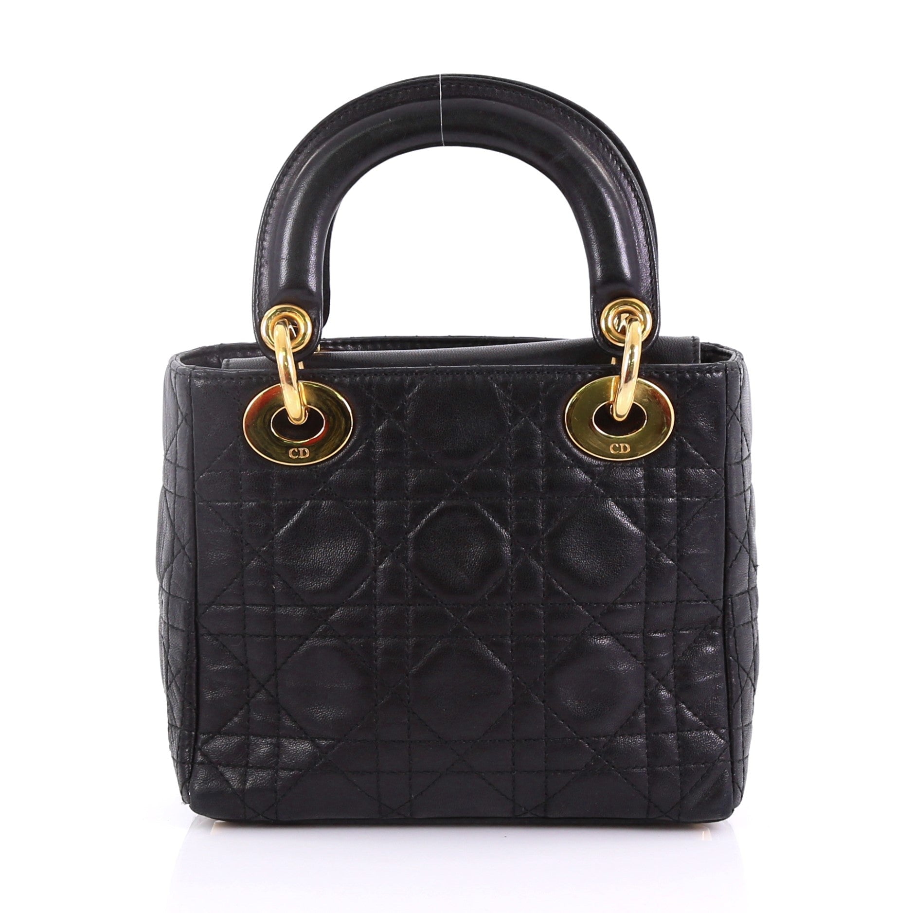 Lady Dior Handbag Cannage Quilt Lambskin Mini