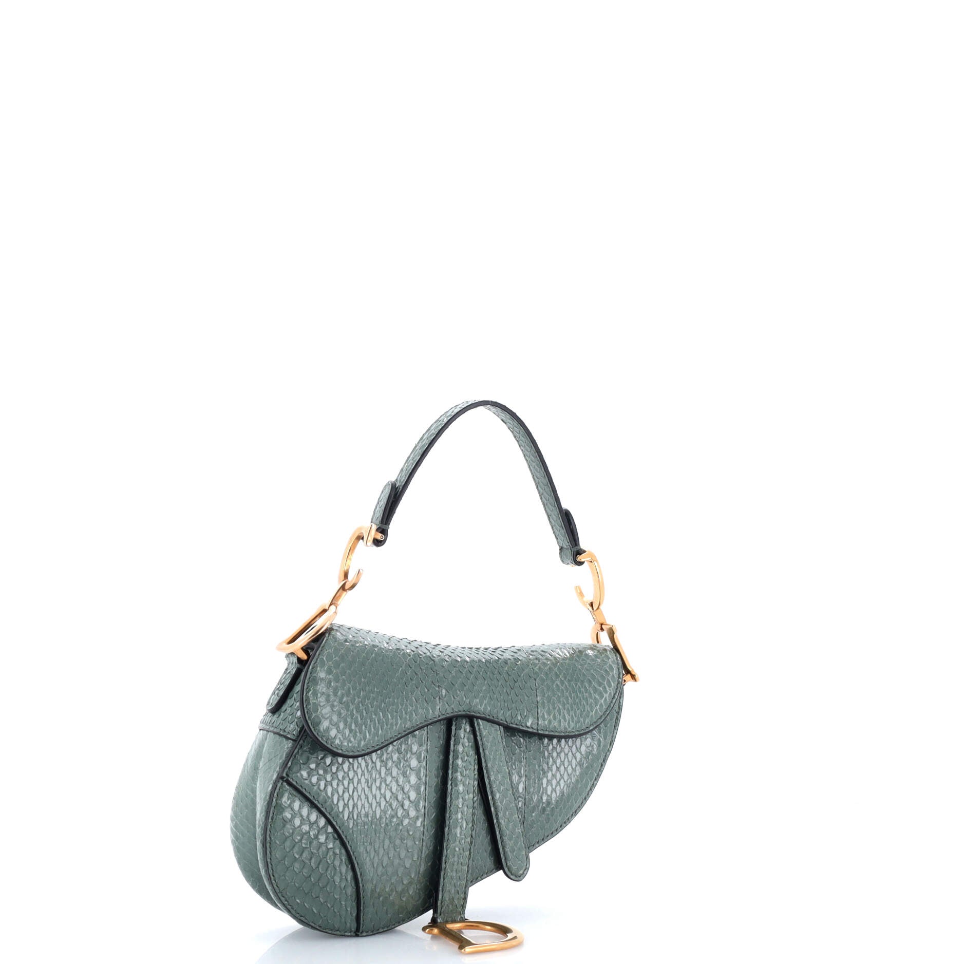 Saddle Handbag Python Mini