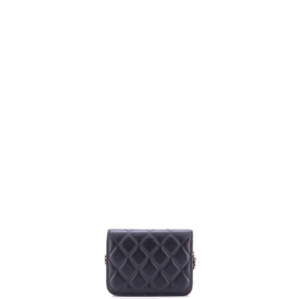 Pearl Crush Flap Clutch with Chain Quilted Lambskin Mini