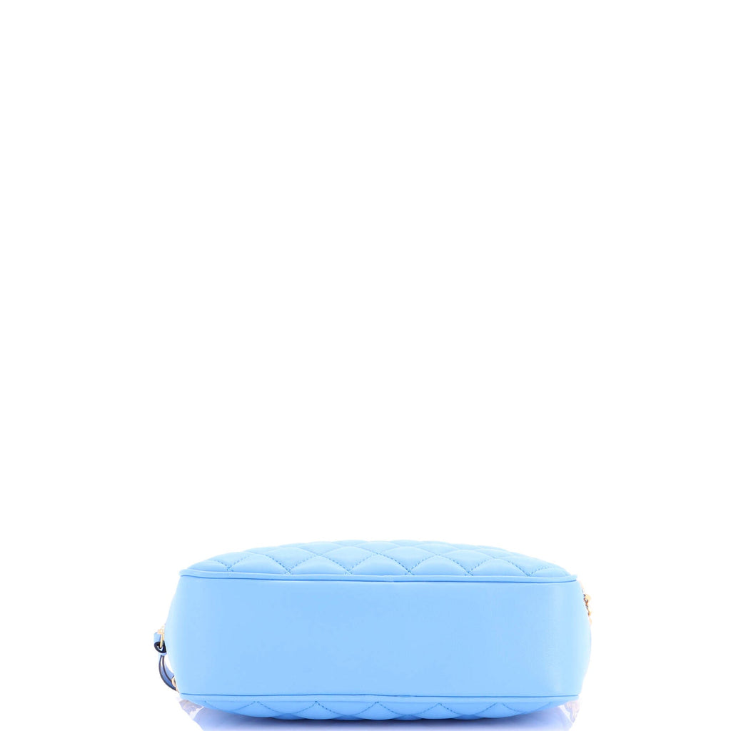 Medusa Icon Front Slip Pocket Camera Bag Quilted Leather Medium