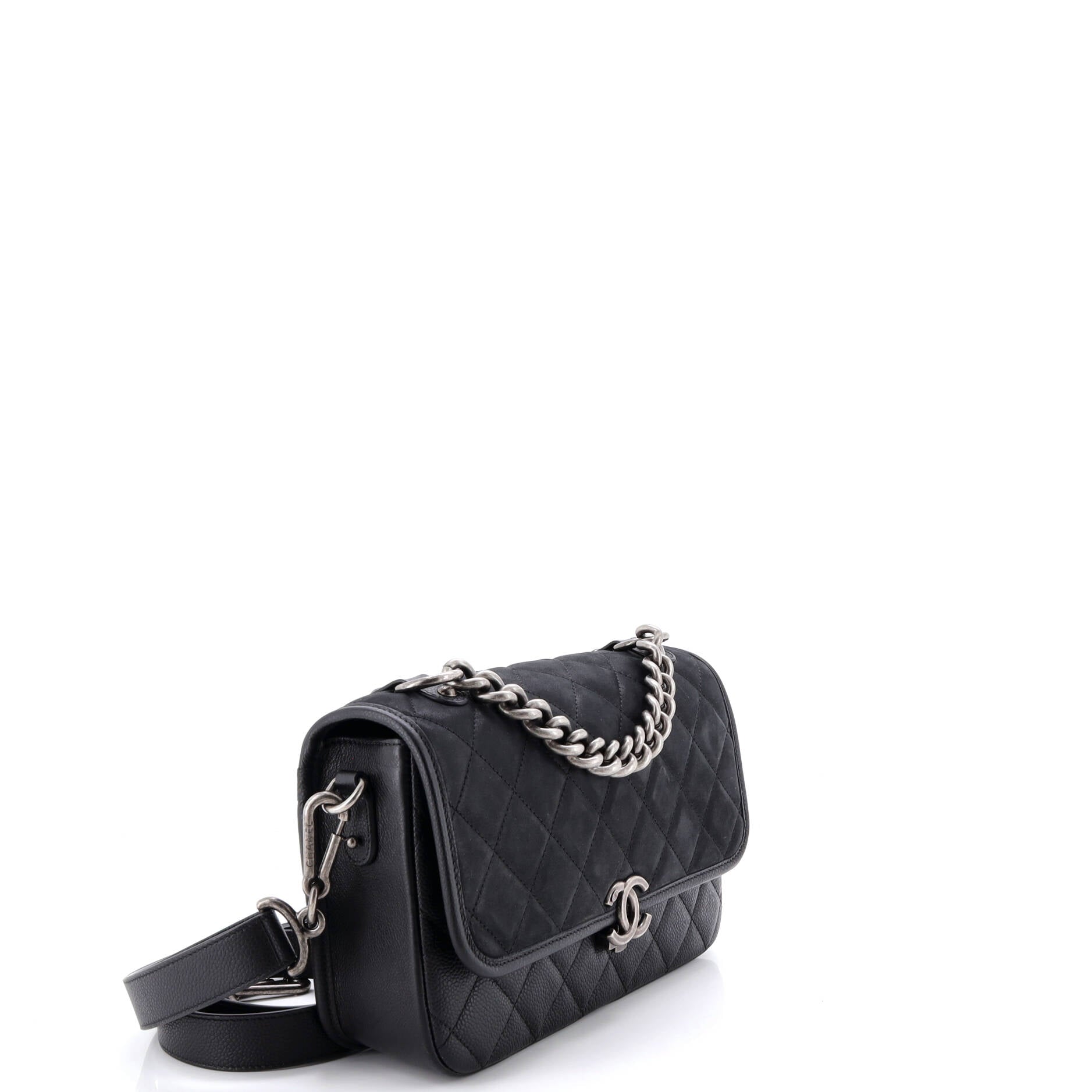 Daily Carry Messenger Bag Quilted Iridescent Calfskin and Caviar Medium