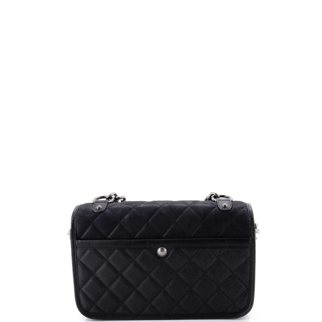 Daily Carry Messenger Bag Quilted Iridescent Calfskin and Caviar Medium