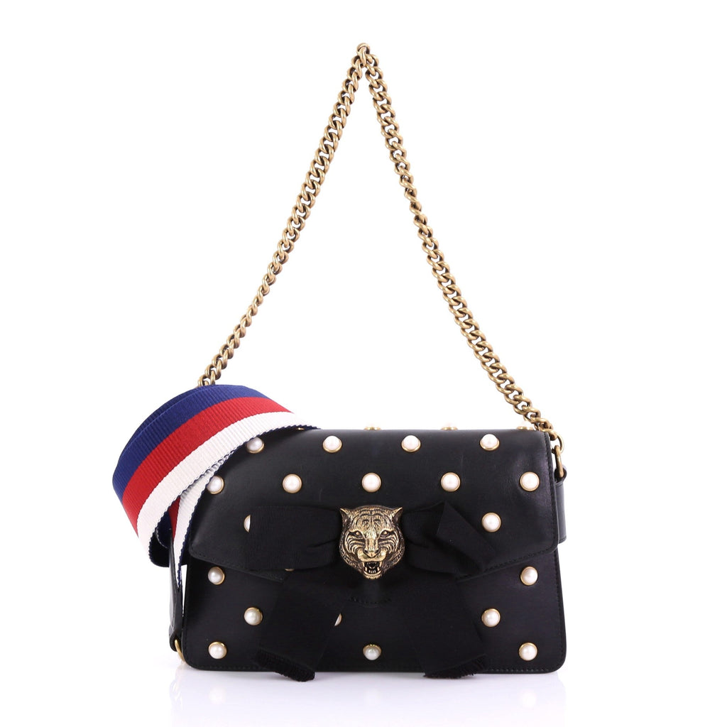 Broadway Pearly Bee Shoulder Bag Embellished Leather Mini