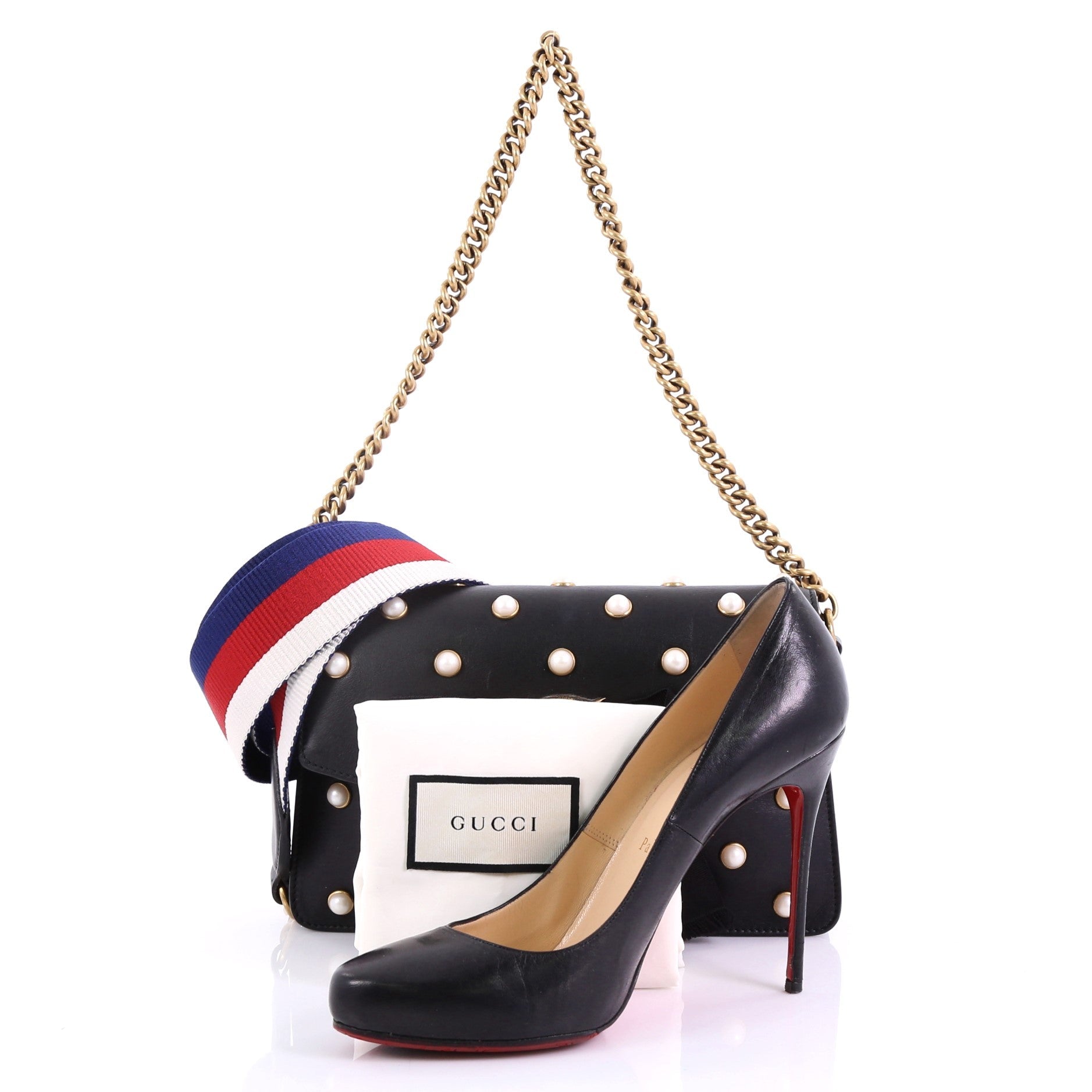 Broadway Pearly Bee Shoulder Bag Embellished Leather Mini