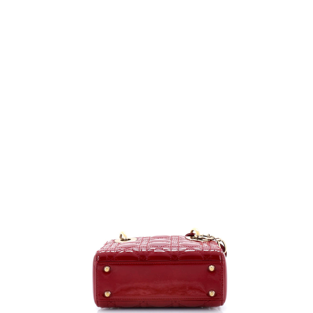 Lady Dior Chain Bag Cannage Quilt Patent Mini