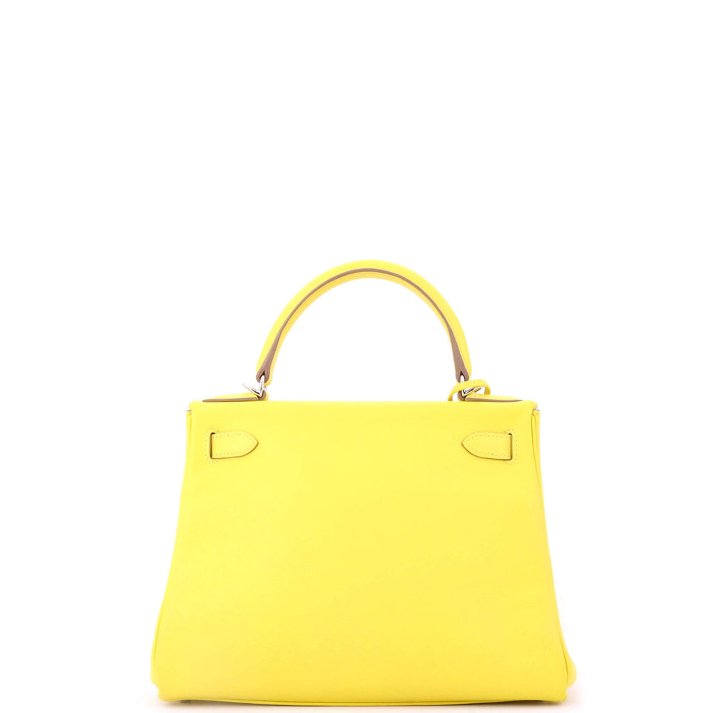 Kelly Handbag Lime Evercolor with Palladium Hardware 28